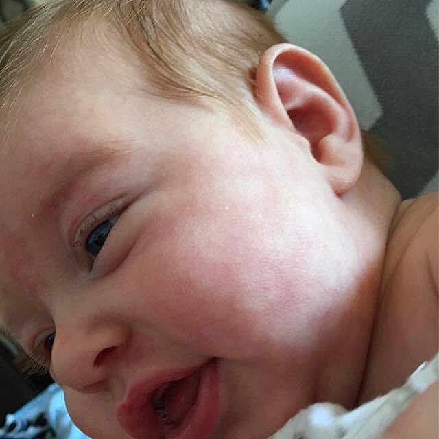 Kayden joined the competition — help win amazing prizes! baby, cheek, child, chin, ear, eyebrow, face, facial_expression, finger, forehead, gesture, hand, head, lip, mouth, nose, skin, smile, thumb, toddler