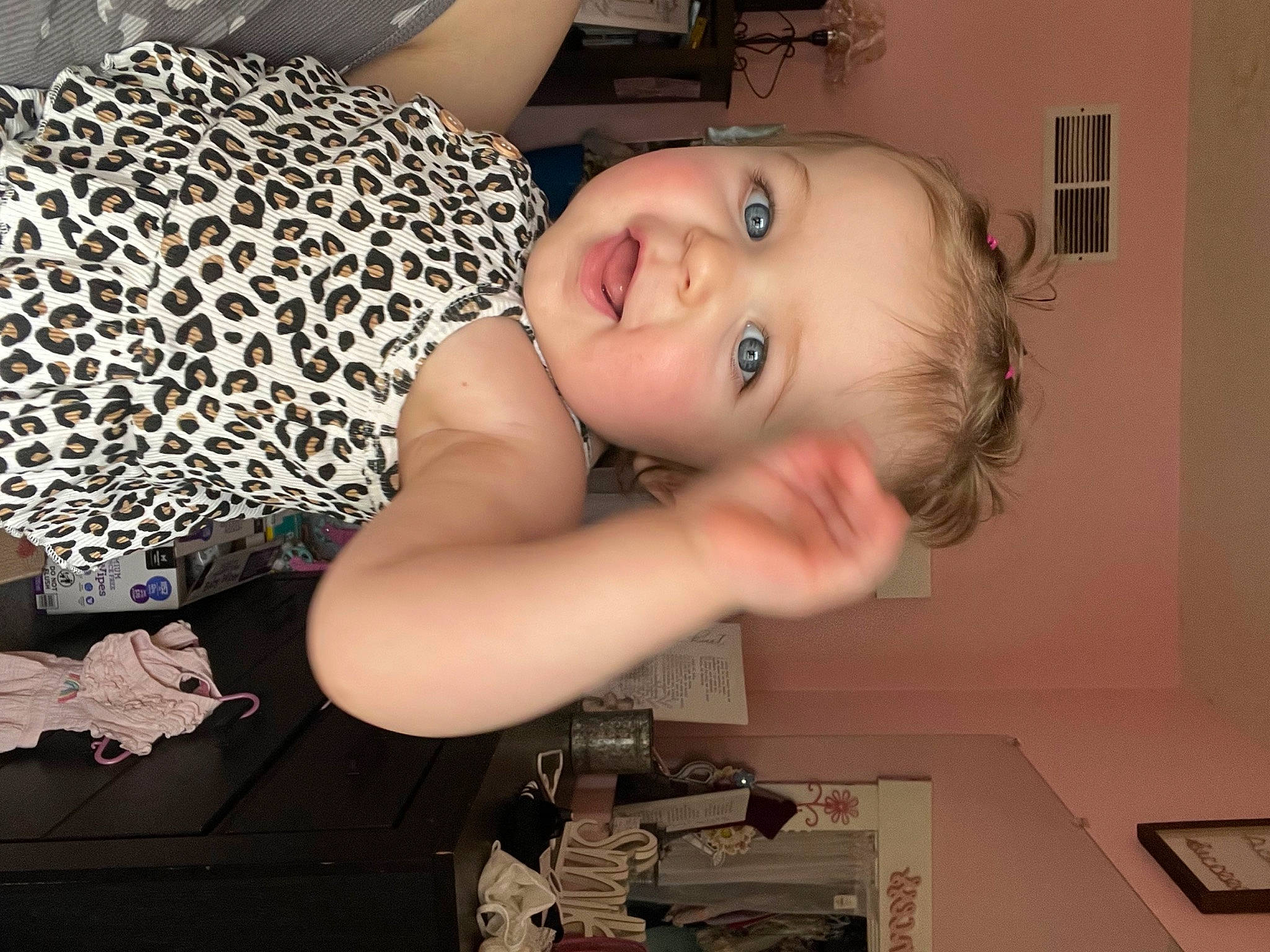 Carmella is registered to the contest to win money with this photo: arm, baby, baby_products, baby_toddler_clothing, cheek, chest, child, comfort, ear, eyelash, finger, flash_photography, happy, neck, pattern, person, picture_frame, room, sitting, smile