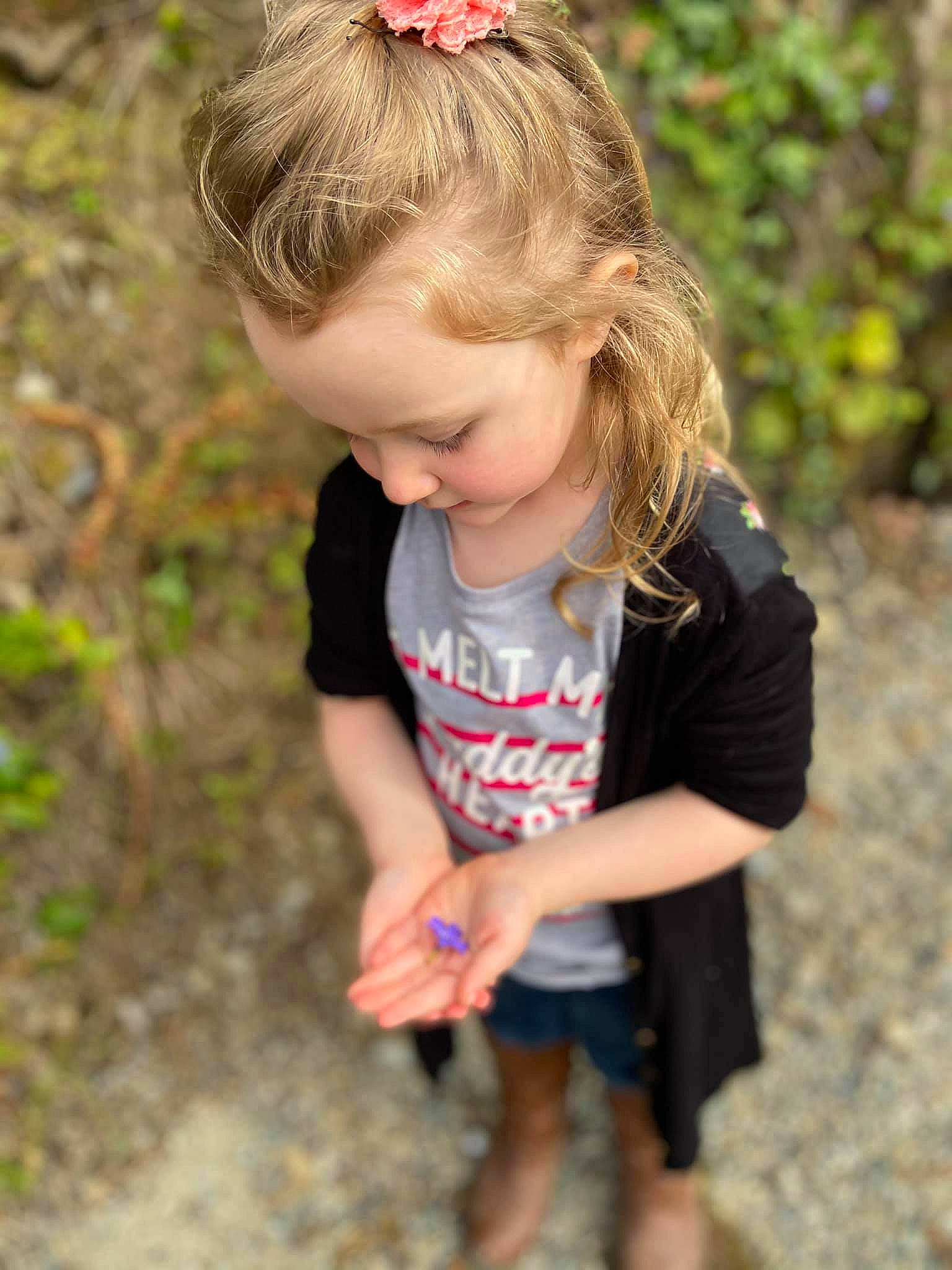 Josie joined the competition — help win amazing prizes! botany, dress, eye, fawn, grass, hair, hairstyle, happy, head, human_body, leaf, outerwear, people_in_nature, person, pink, plant, skin, sleeve, summer, toddler