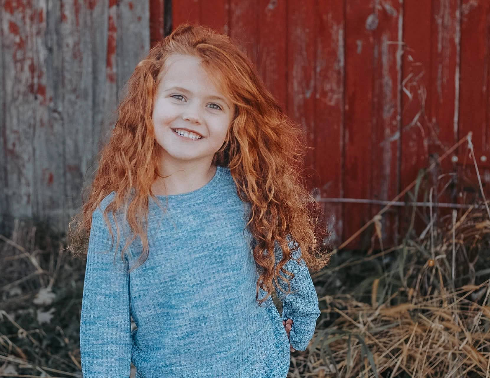 Taylor joined the competition — help win amazing prizes! child, clothing, electric_blue, fawn, flash_photography, forest, grass, hair, happy, iris, joy, lip, long_hair, pattern, people_in_nature, person, plaid, plant, red_hair, smile