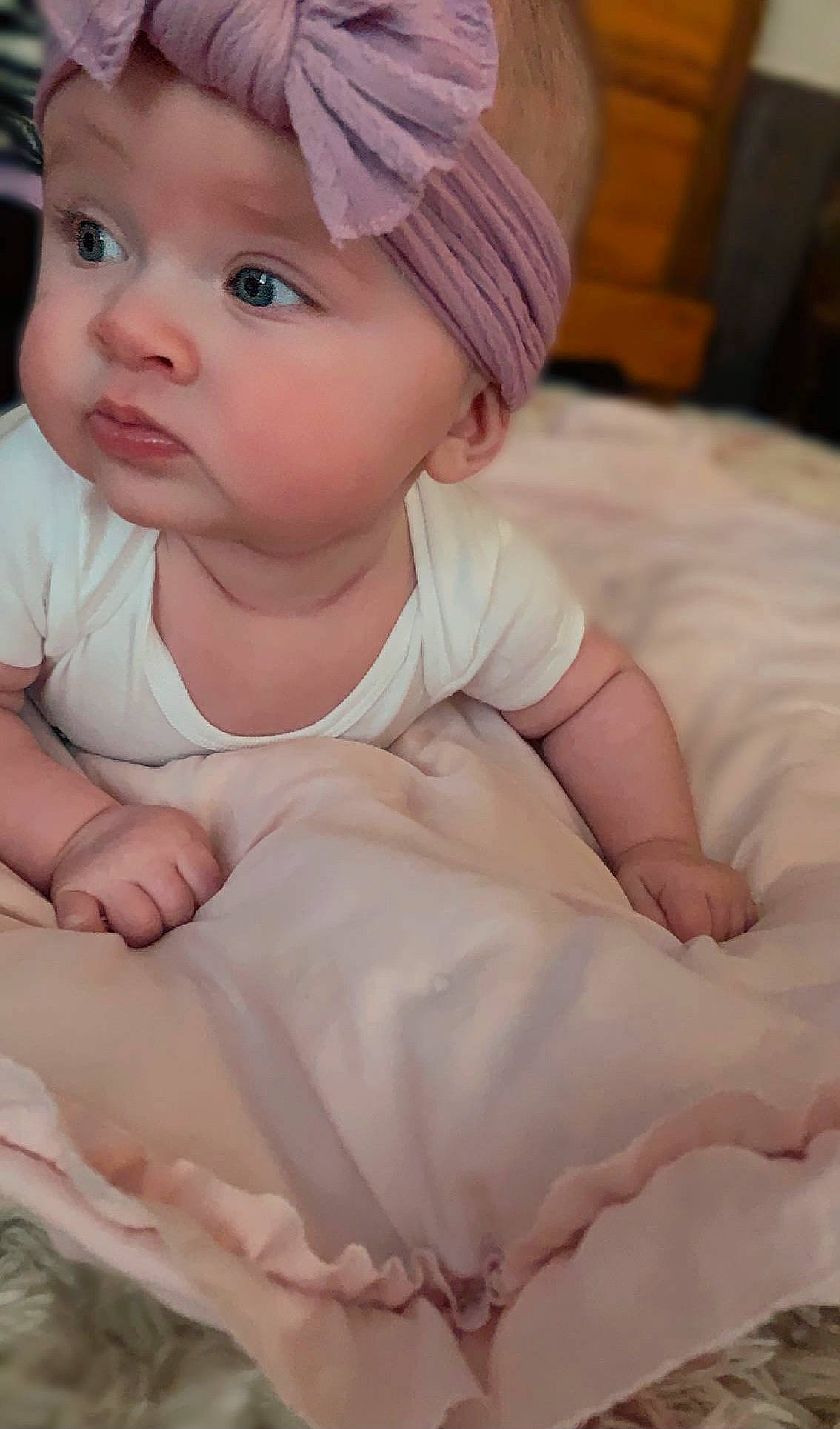 Helena joined the competition — help win amazing prizes! baby, baby_toddler_clothing, beauty, cap, cheek, child, chin, comfort, dress, eye, face, fashion_accessory, headwear, lip, person, pink, sitting, skin, sleeve, textile