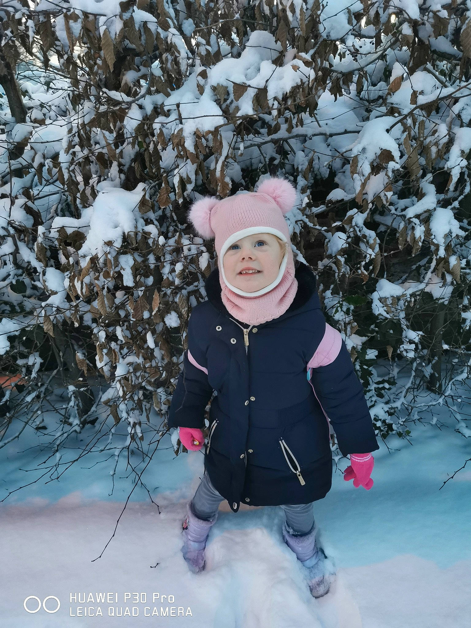 Ambre a rejoint le concours — aidez-le/la à gagner de superbes lots ! child, conifer, event, freezing, frost, fun, fur, headwear, hoodie, jacket, mammal, pattern, person, plant, playing_in_the_snow, sleeve, snow, toddler, tree, twig