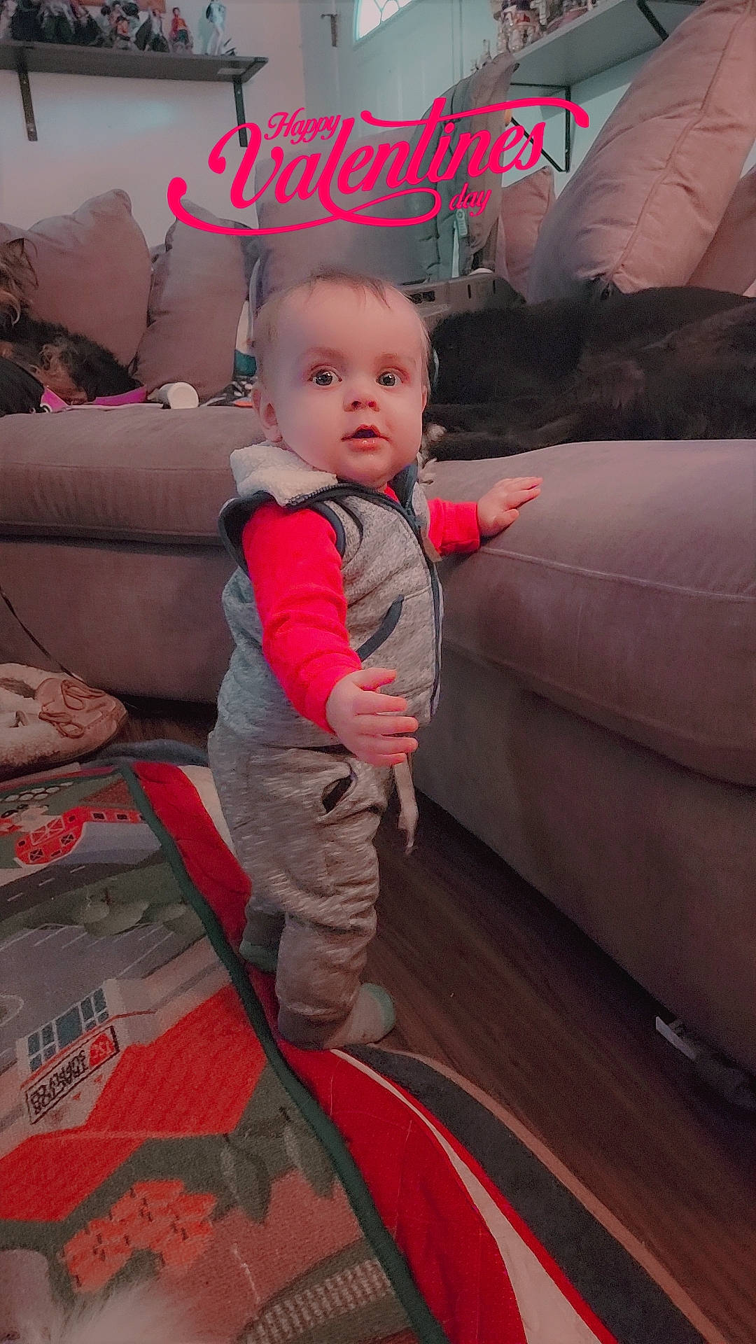 Jack joined the competition — help win amazing prizes! baby, baby_toddler_clothing, carmine, child, comfort, couch, flooring, fun, happy, lap, leisure, magenta, person, pink, recreation, room, sitting, sleeve, t_shirt, textile