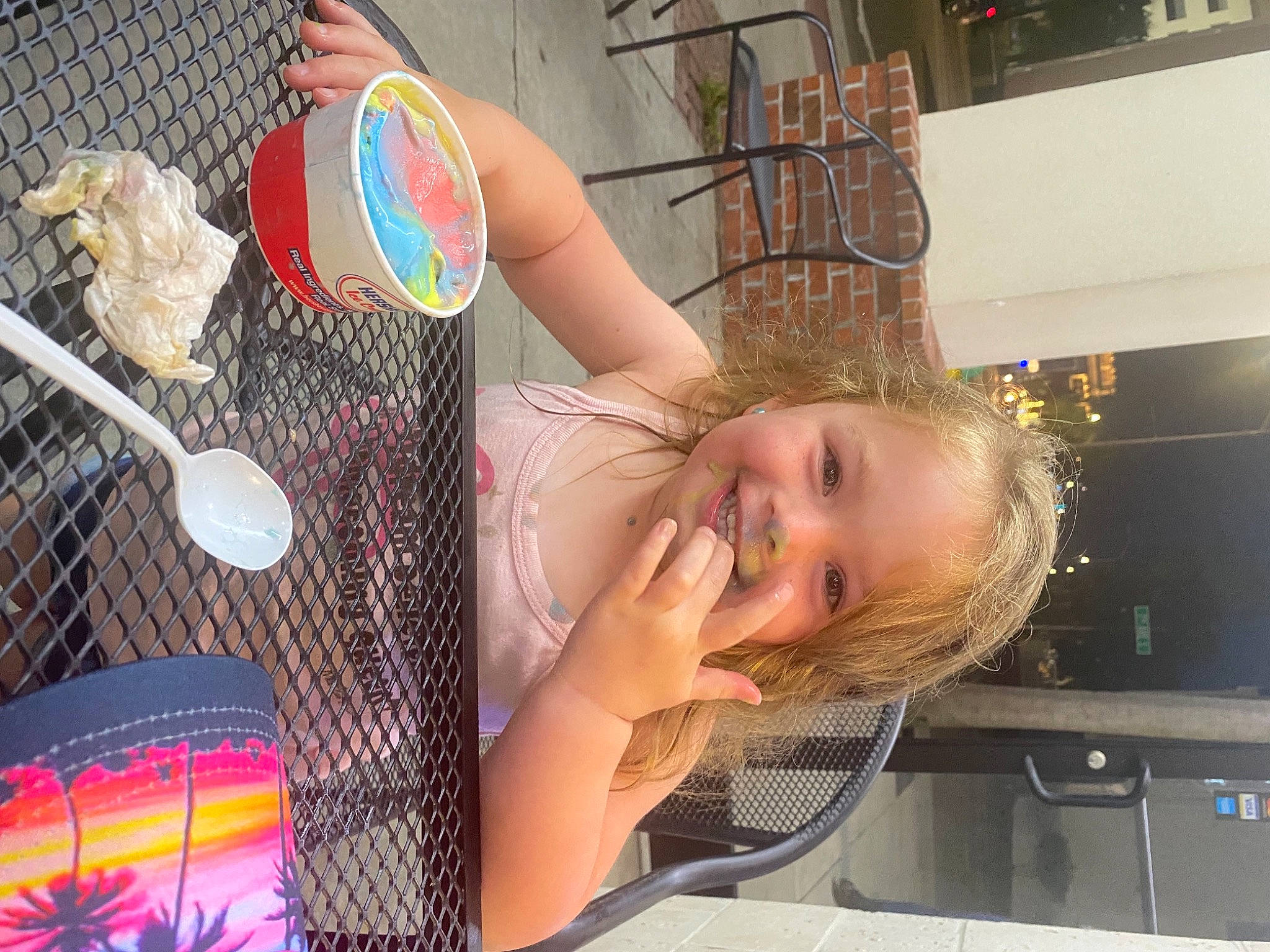 Savanna is registered to the contest to win money with this photo: bathing, child, eyelash, fashion_accessory, fun, happy, joy, kitchen_appliance, leisure, machine, pattern, person, room, smile, thigh, toddler