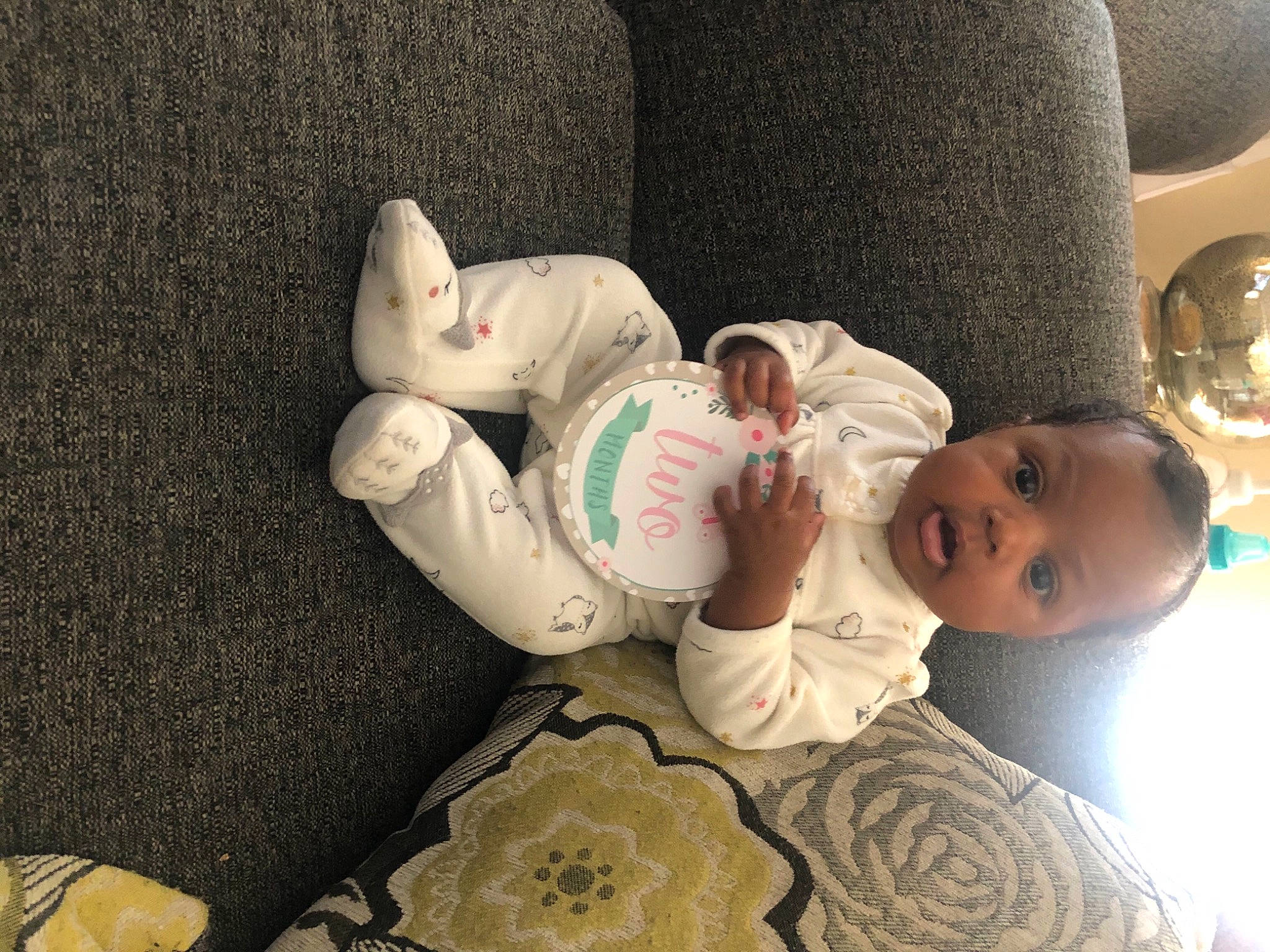 Destinee joined the competition — help win amazing prizes! baby, child, happy, leg, person, surprise, toddler