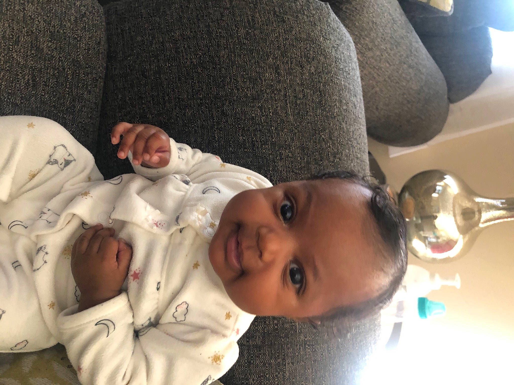 Destinee is registered to the contest to win money with this photo: baby, birth, cheek, child, ear, person, skin, smile, toddler