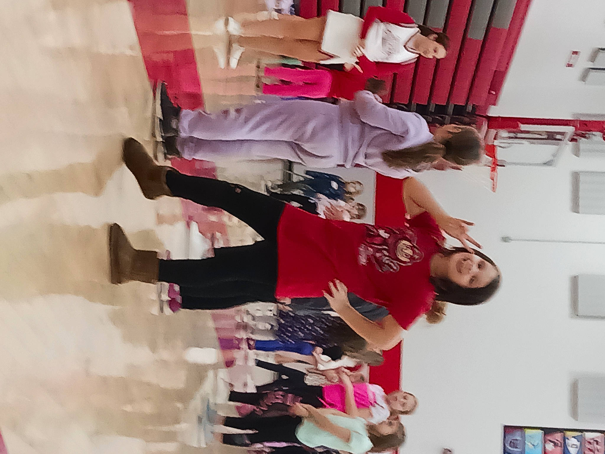 Izzyana Lute is registered to the contest to win money with this photo: art, carmine, ceiling, child, curtain, event, fashion_design, font, fun, gesture, joy, leisure, magenta, person, pink, recreation, red, room, t_shirt, thigh