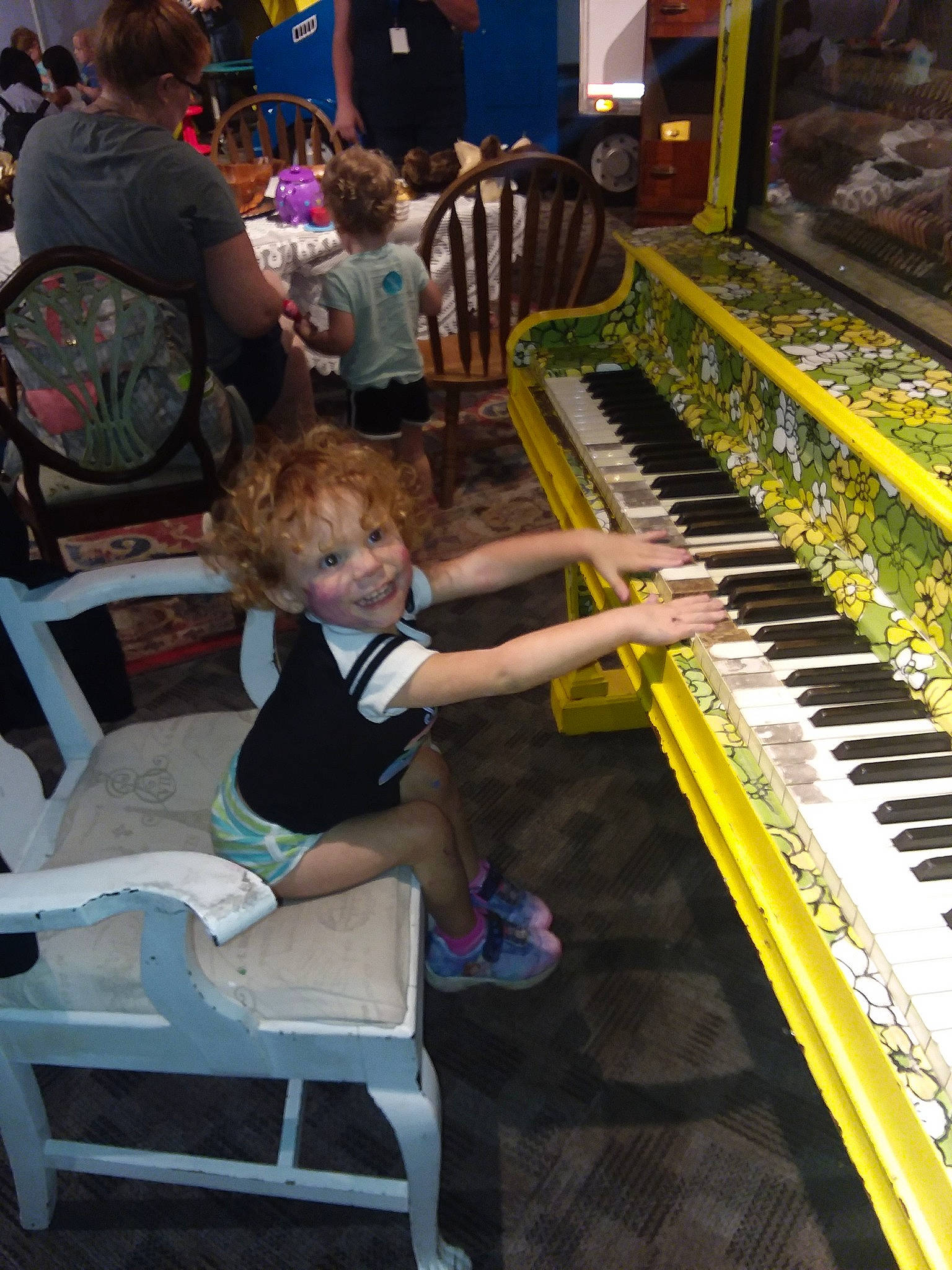 Allison Lute joined the competition — help win amazing prizes! electronic_device, joy, keyboard, musical_instrument, musical_keyboard, person, piano, technology