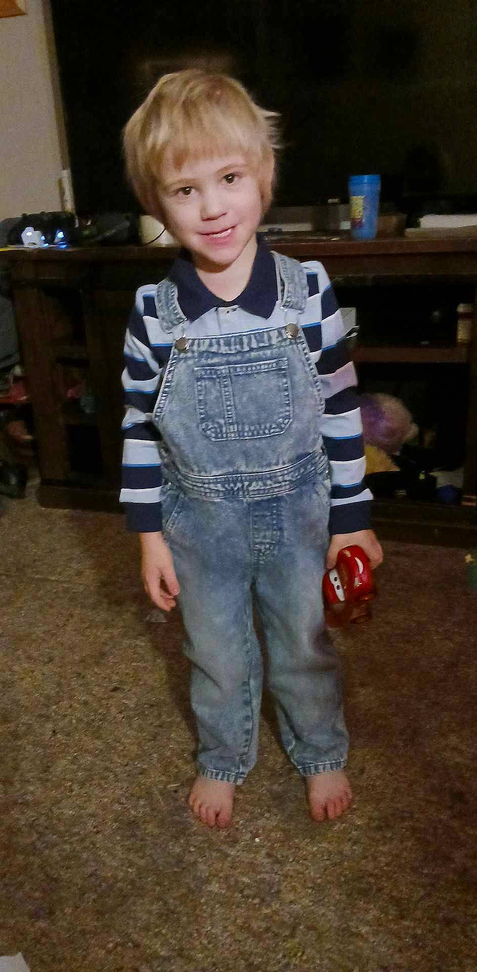 Allen Jr Lute joined the competition — help win amazing prizes! barefoot, child, costume, denim, electric_blue, flooring, fun, fur, joy, pajamas, person, pumpkin, room, sitting, sleeve, smile, standing, t_shirt, toddler, top