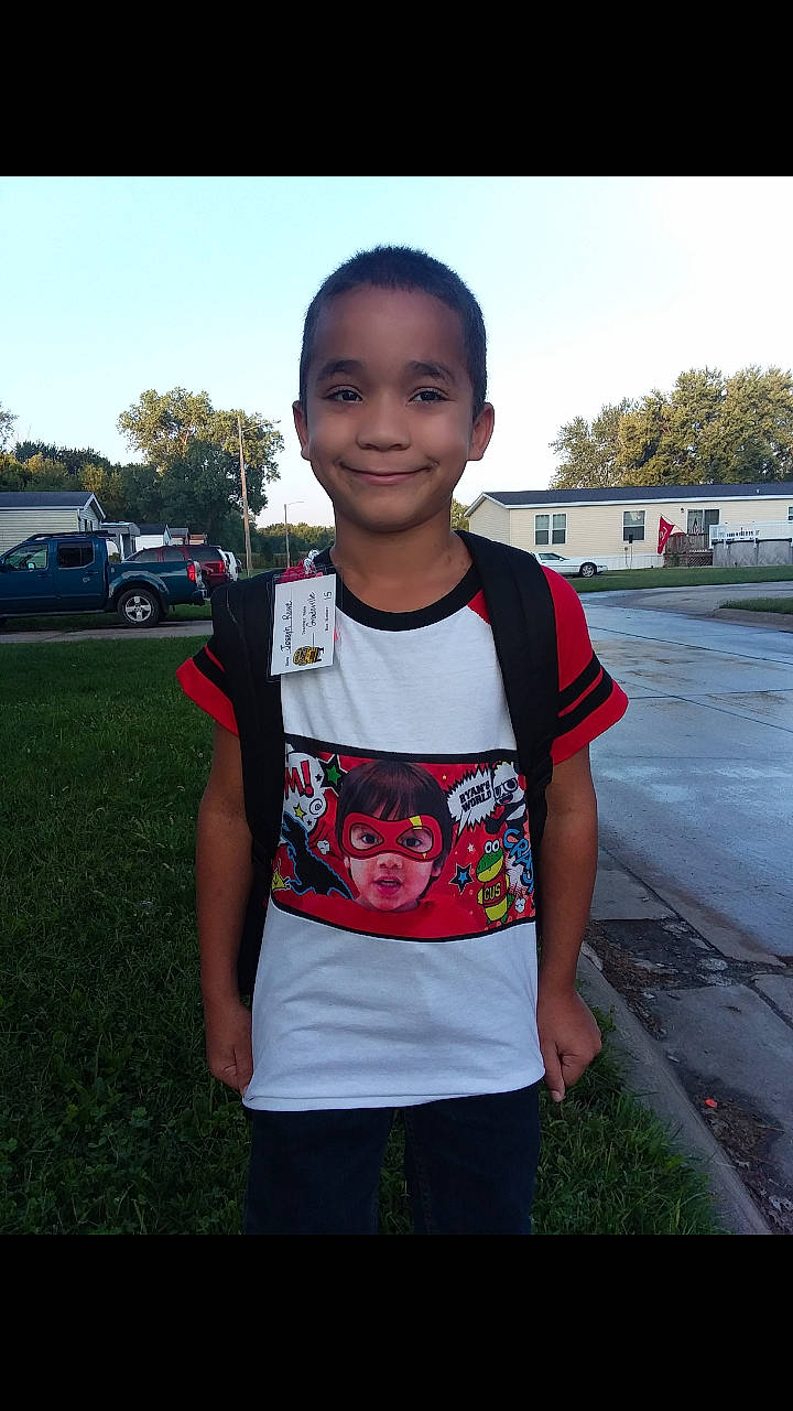 Joseph Lute joined the competition — help win amazing prizes! child, cool, joy, person, sleeve, smile, t_shirt, top