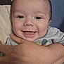 Cole is registered to the contest to win money with this photo: baby, child, closeup, clothing, cute, expression, face, hand, happy, head, holding, human, indoor, infant, person, portrait, sitting, skin, smile, young