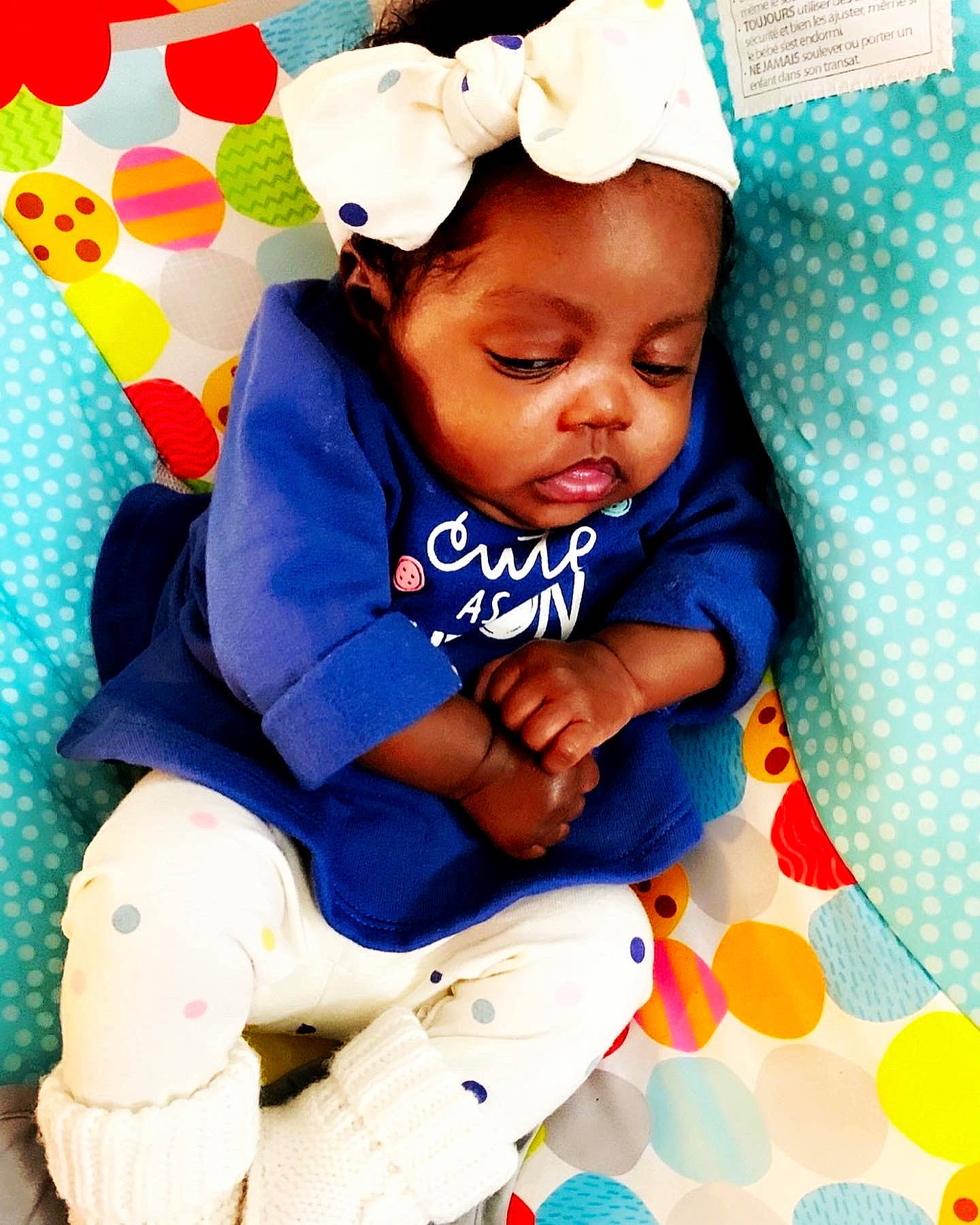 Kynslee is registered to the contest to win money with this photo: baby, baby_products, baby_toddler_clothing, child, linens, nose, person, sock, toddler