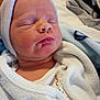 Jackson joined the competition — help win amazing prizes! newborn, baby, sleeping, face, hat, clothing, white, fleece, blanket, closeup, infant, peaceful, soft, skin, portrait, babywear, indoors, cute, babyface, resting