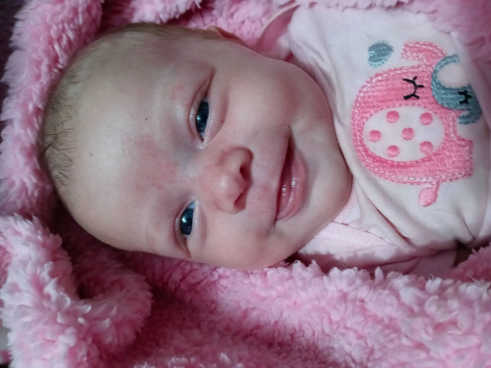 Juliana joined the competition — help win amazing prizes! baby, beauty, bedtime, cheek, child, close_up, eye, eyebrow, face, head, iris, lip, mouth, nose, person, photography, pink, skin, smile, textile