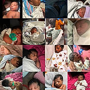 Jamarrion joined the competition — help win amazing prizes! baby, bed, blanket, collage, crib, family, father, hat, hospital, infant, mother, newborn, nursery, onesie, pacifier, parent, portrait, sleeping, smiling, swaddle