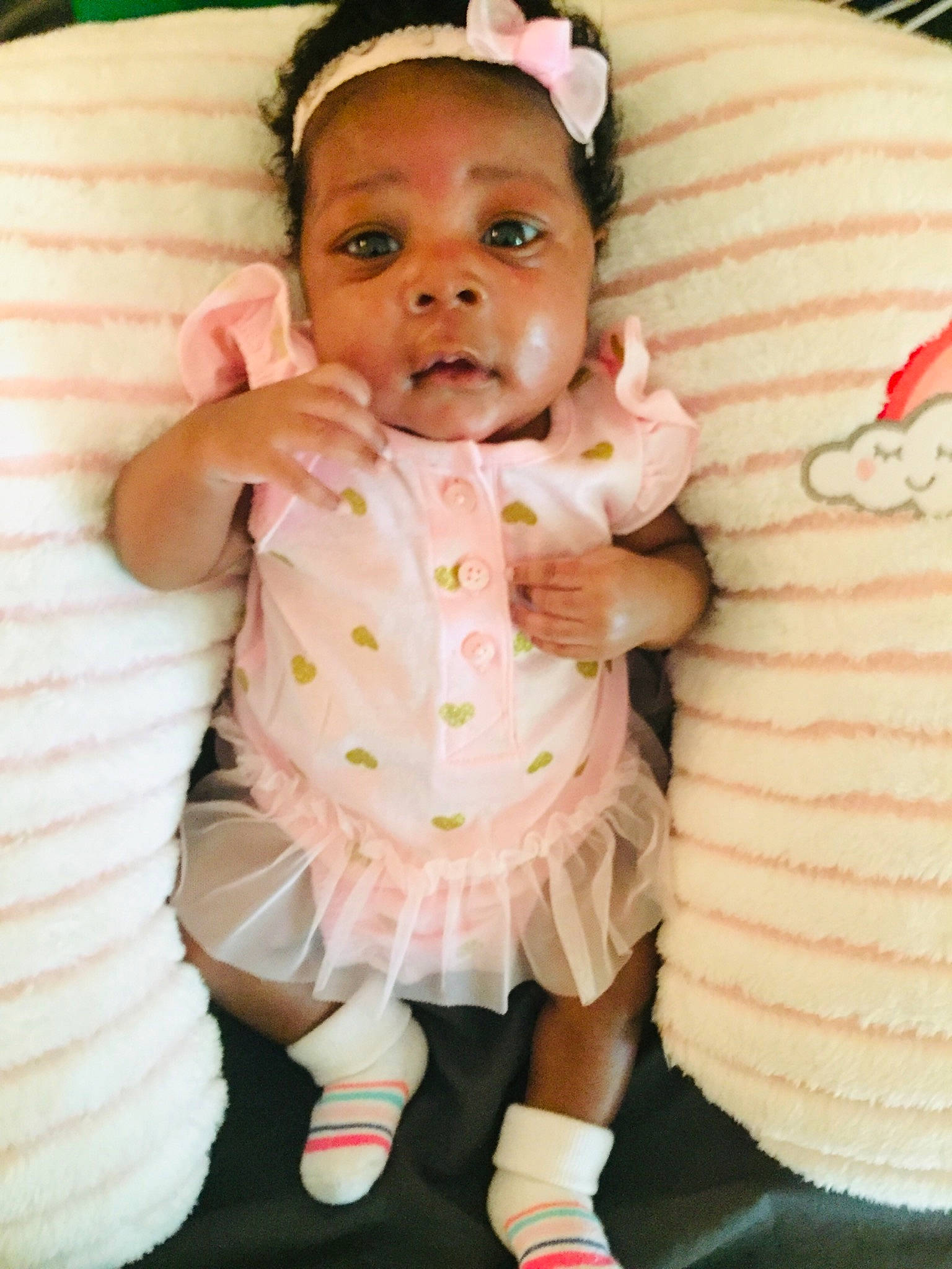 Bria joined the competition — help win amazing prizes! baby, baby_products, baby_toddler_clothing, cheek, child, person, pink, skin, smile, toddler