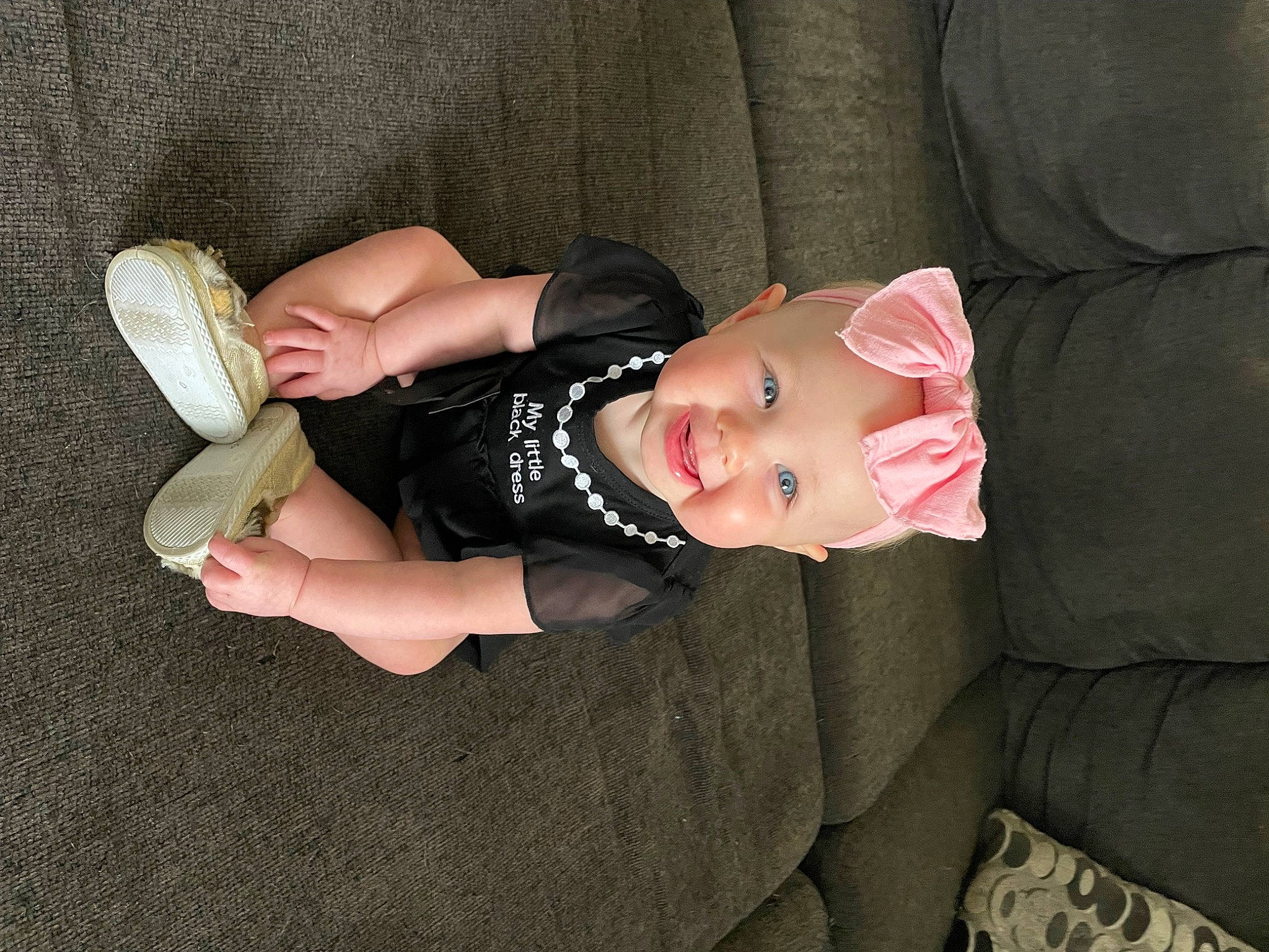 Vivian joined the competition — help win amazing prizes! arm, baby, baby_products, baby_toddler_clothing, child, comfort, fashion_accessory, finger, foot, hand, hat, headgear, headwear, human_leg, joy, person, sitting, sleeve, smile, sock