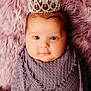 accessories, baby, clothing, crown, diamond, face, gemstone, hat, head, jewelry, knitwear, lady, necklace, newborn, person, photography, portrait, scarf, sweater, tiara