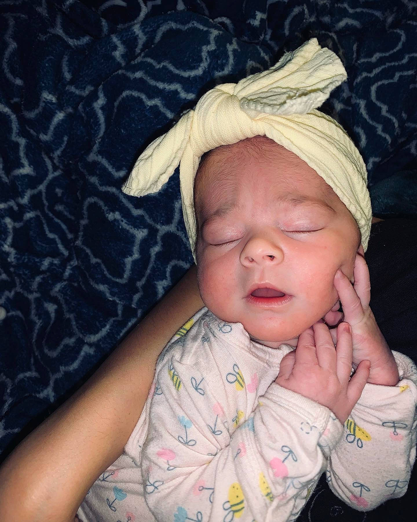 Penelope Rose joined the competition — help win amazing prizes! baby, baby_sleeping, baby_toddler_clothing, cheek, comfort, cool, eye, eyebrow, eyelash, face, gesture, happy, headwear, iris, lip, mouth, neck, nose, person, skin