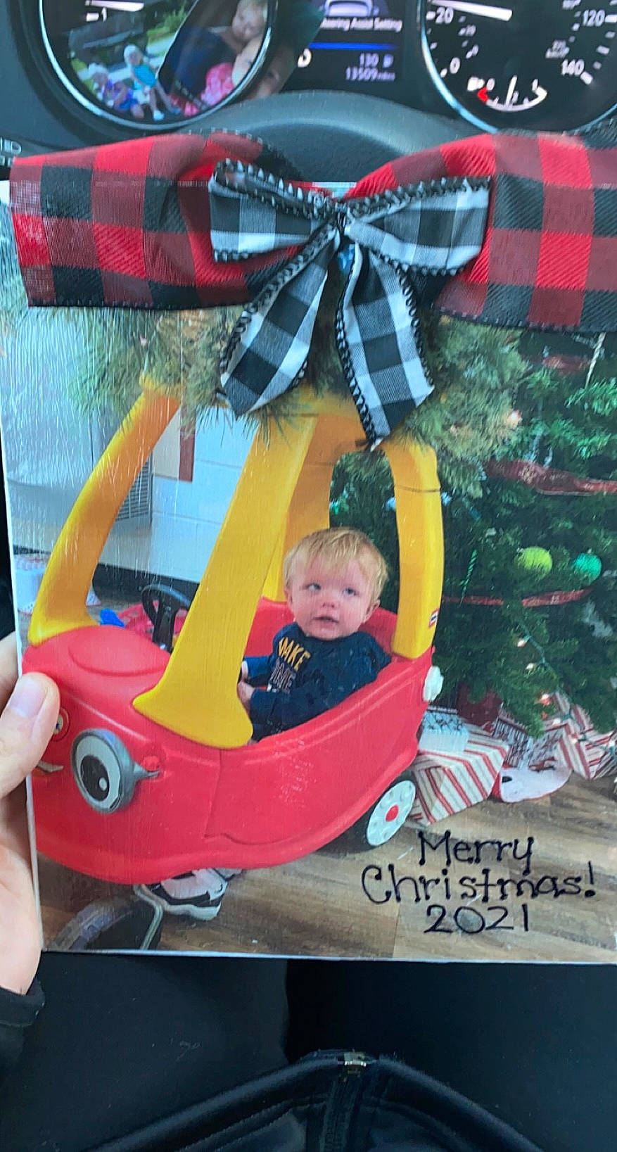 Asher Lenz joined the competition — help win amazing prizes! baby, baby_products, blurred, boats_and_boating_equipment_and_supplies, christmas_tree, event, fictional_character, fun, happy, holiday, leisure, motor_vehicle, ornament, pattern, person, plaid, red, tartan, toddler, tree