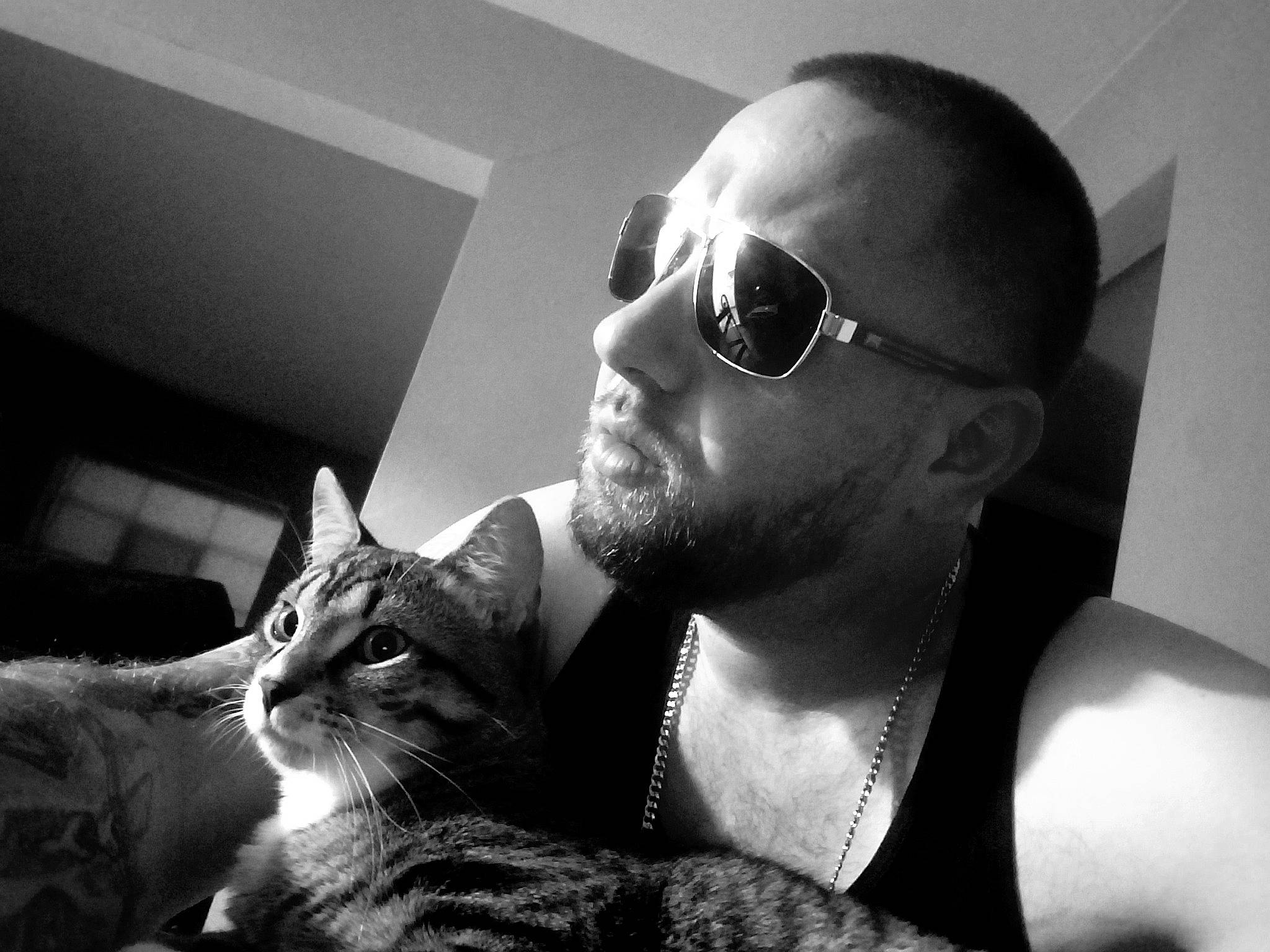 Magnus is registered to the contest to win money with this photo: beard, black, black_and_white, carnivore, cat, comfort, eyewear, felidae, flash_photography, glasses, goggles, grey, jaw, monochrome, monochrome_photography, small_to_medium_sized_cats, style, sunglasses, vision_care, whiskers