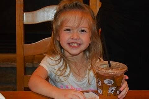 Reagan joined the competition — help win amazing prizes! blond, brown_hair, child, joy, person, smile, toddler, vacation, wood