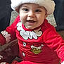 baby, babylaughing, bodypart, bonnet, cap, clothing, coat, costume, face, happy, hat, head, hood, jacket, laughing, mouth, person, photography, portrait, smile