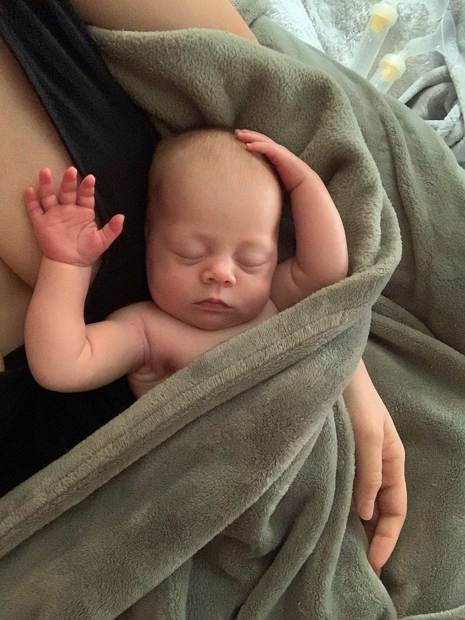Lilah is registered to the contest to win money with this photo: arm, baby, baby_products, baby_sleeping, baby_toddler_clothing, cheek, child, comfort, finger, gesture, hand, head, linens, nail, pattern, person, sitting, skin, sleeve, thumb