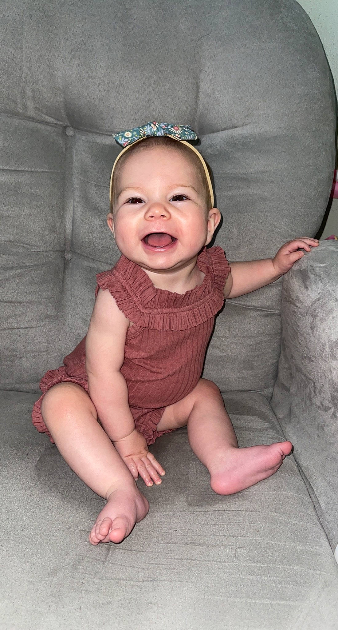 Charliee joined the competition — help win amazing prizes! baby, baby_toddler_clothing, chin, comfort, eye, face, finger, flash_photography, happy, head, human_body, iris, lip, mouth, neck, person, skin, sleeve, smile, thigh
