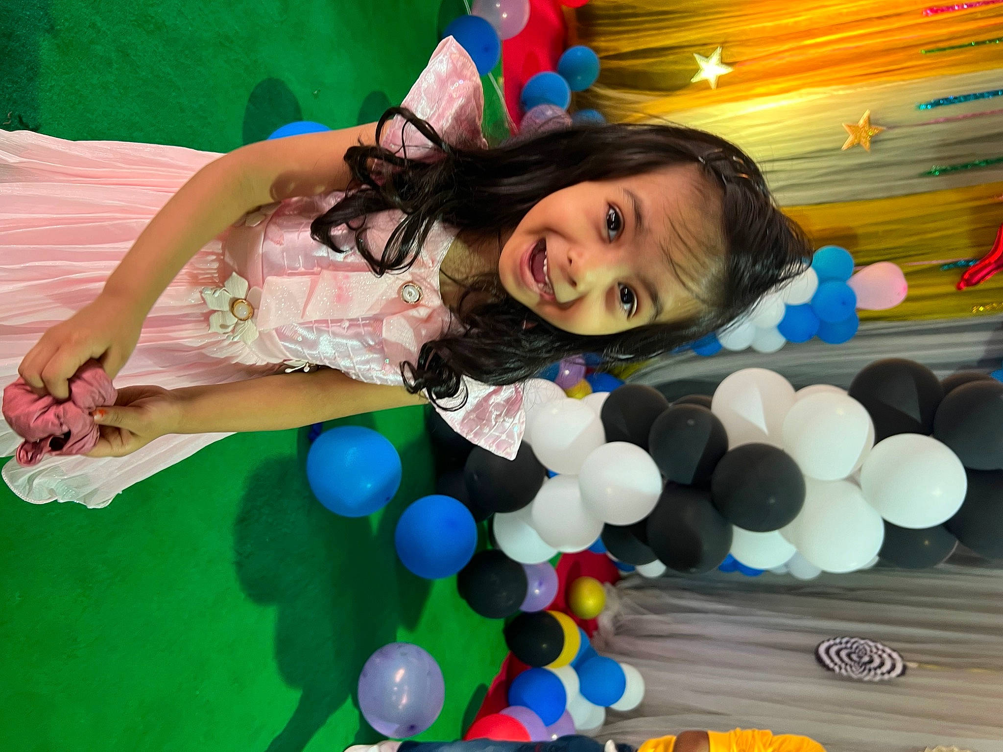 Raina is registered to the contest to win money with this photo: ball_pit, balloon, child, circle, event, fun, happy, joy, leisure, party, party_supply, person, play, recreation, smile, toddler, toy, yellow