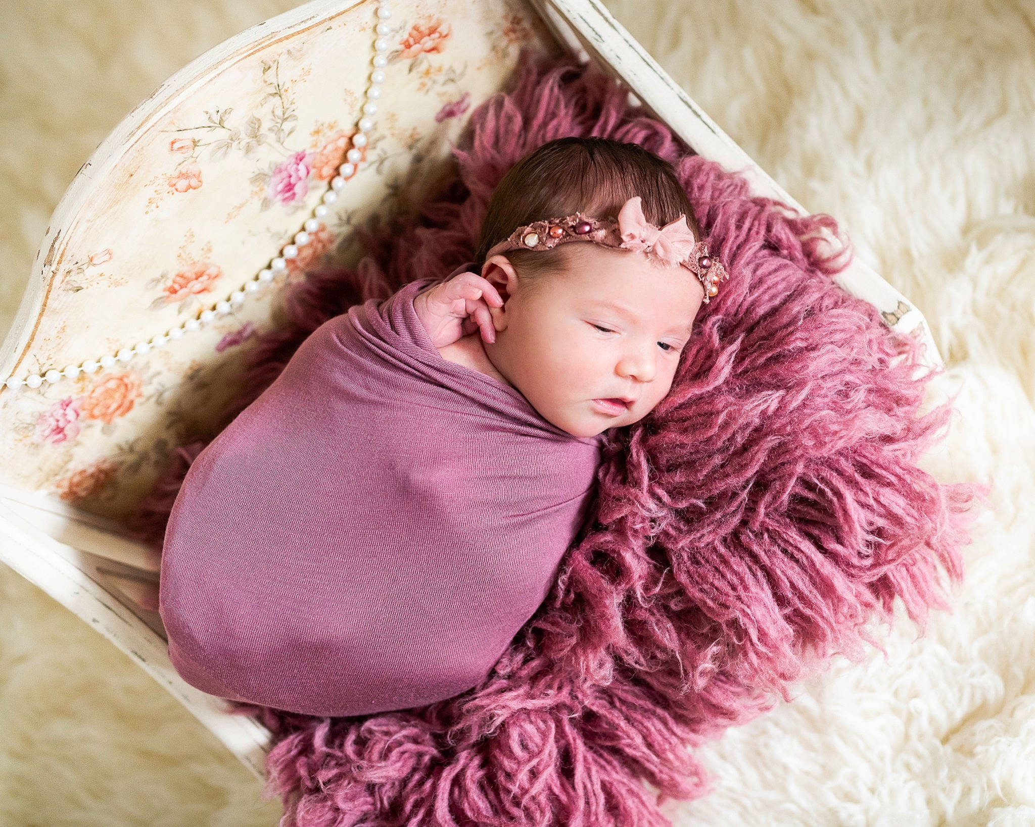 Raelynn joined the competition — help win amazing prizes! arm, baby, baby_sleeping, baby_toddler_clothing, bed, cap, comfort, dress, face, hand, happy, head, linens, magenta, person, pink, product, purple, skin, sleeve