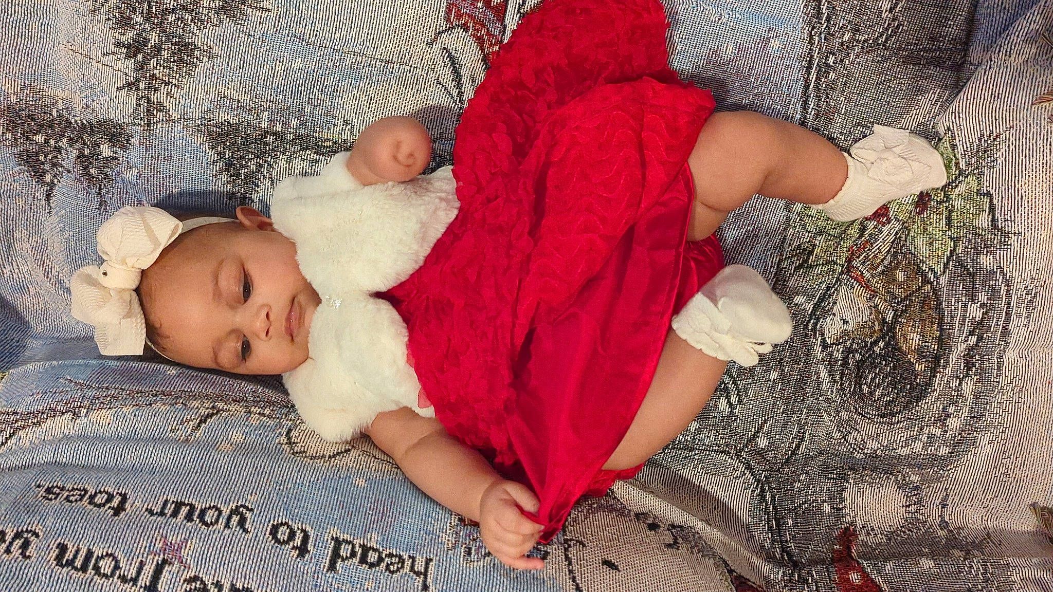 Lily joined the competition — help win amazing prizes! baby, baby_sleeping, baby_toddler_clothing, bedtime, child, comfort, foot, grass, human_leg, lap, linens, mammal, nap, pattern, person, room, sitting, skin, sleep, thigh