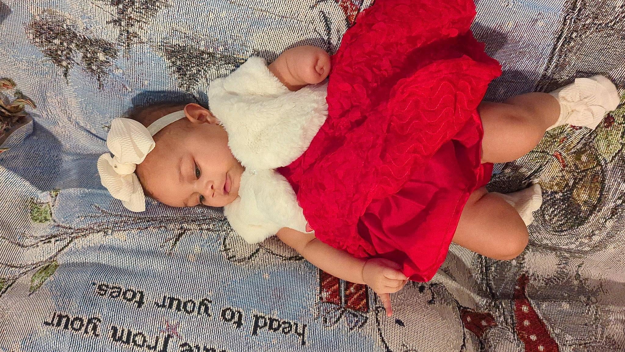 Lily joined the competition — help win amazing prizes! baby, baby_toddler_clothing, child, comfort, grass, happy, human_leg, linens, magenta, nap, pattern, person, sitting, skin, sleep, textile, thigh, toddler, wood