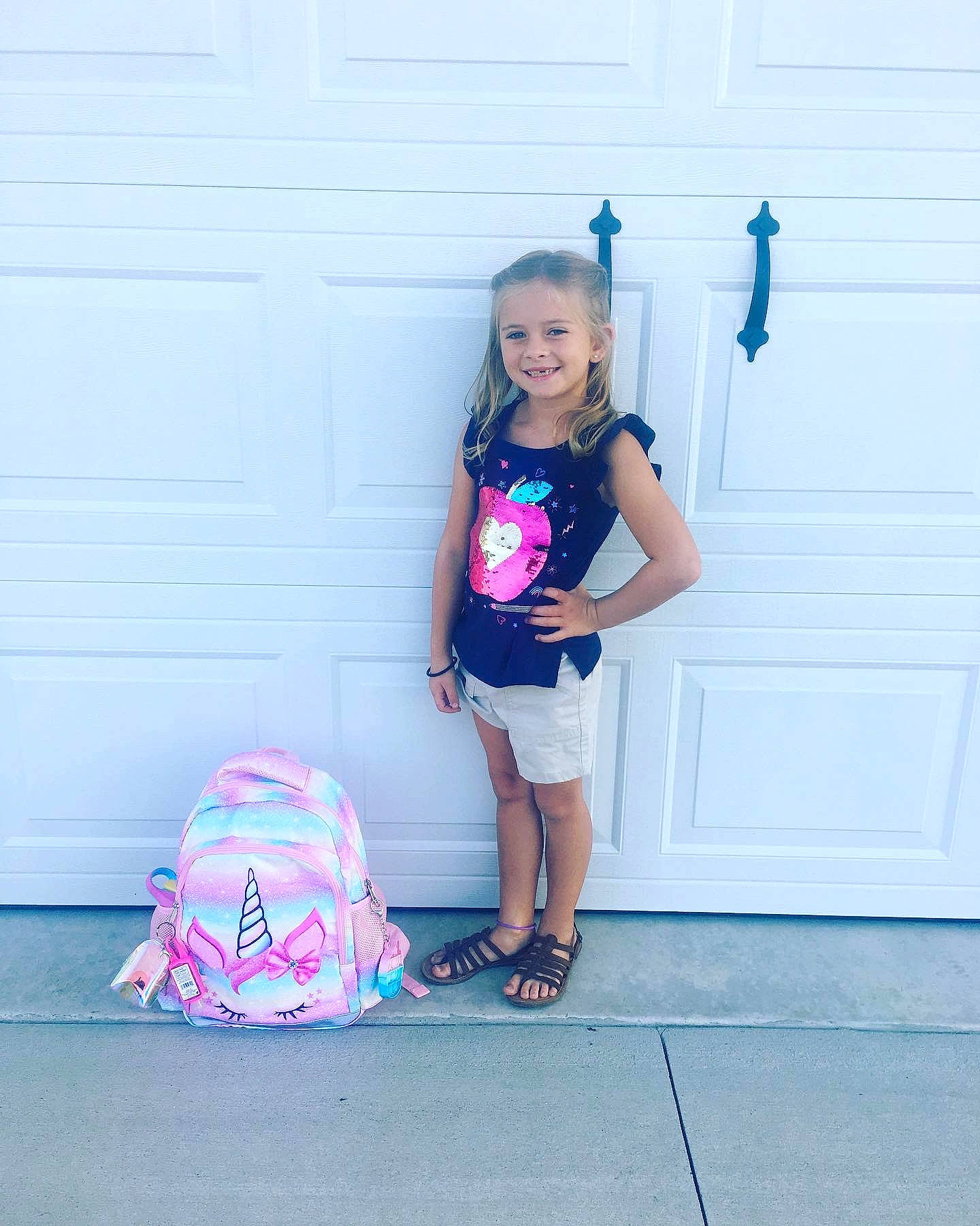 Hensley joined the competition — help win amazing prizes! bag, blue, door, electric_blue, happy, human_leg, joy, knee, leisure, luggage_and_bags, magenta, pattern, person, pink, recreation, shoe, shorts, smile, t_shirt, thigh