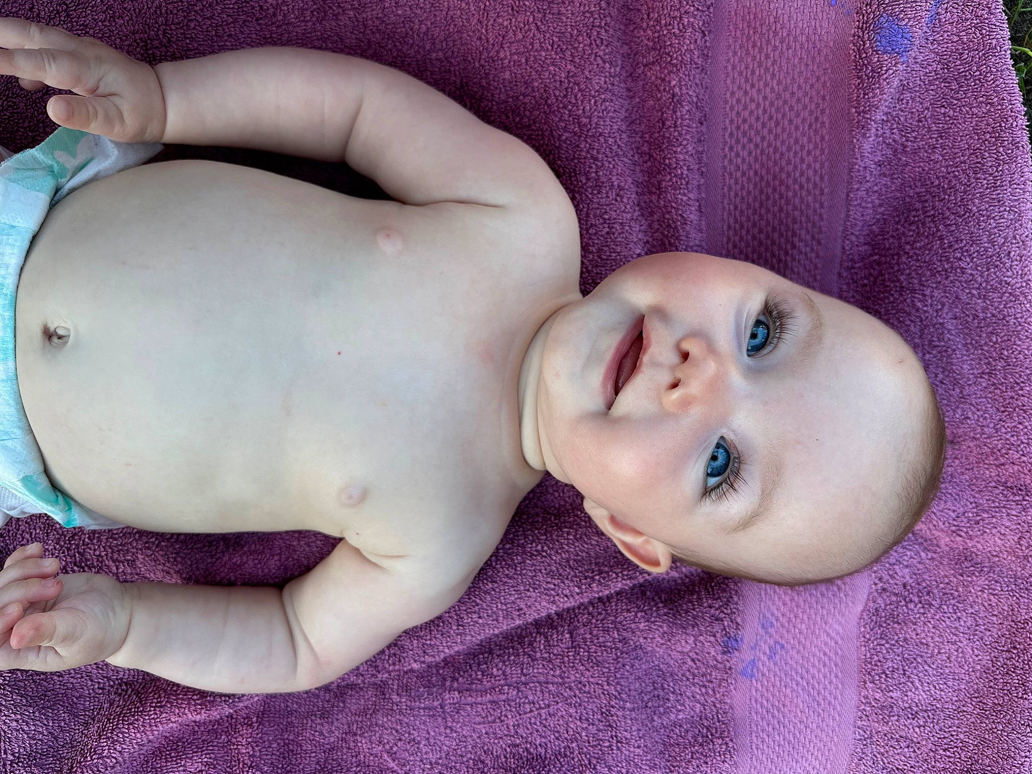 Patience joined the competition — help win amazing prizes! abdomen, baby, baby_toddler_clothing, cheek, chest, child, comfort, eyelash, happy, headgear, lip, mouth, people, person, pink, purple, skin, smile, textile, toddler