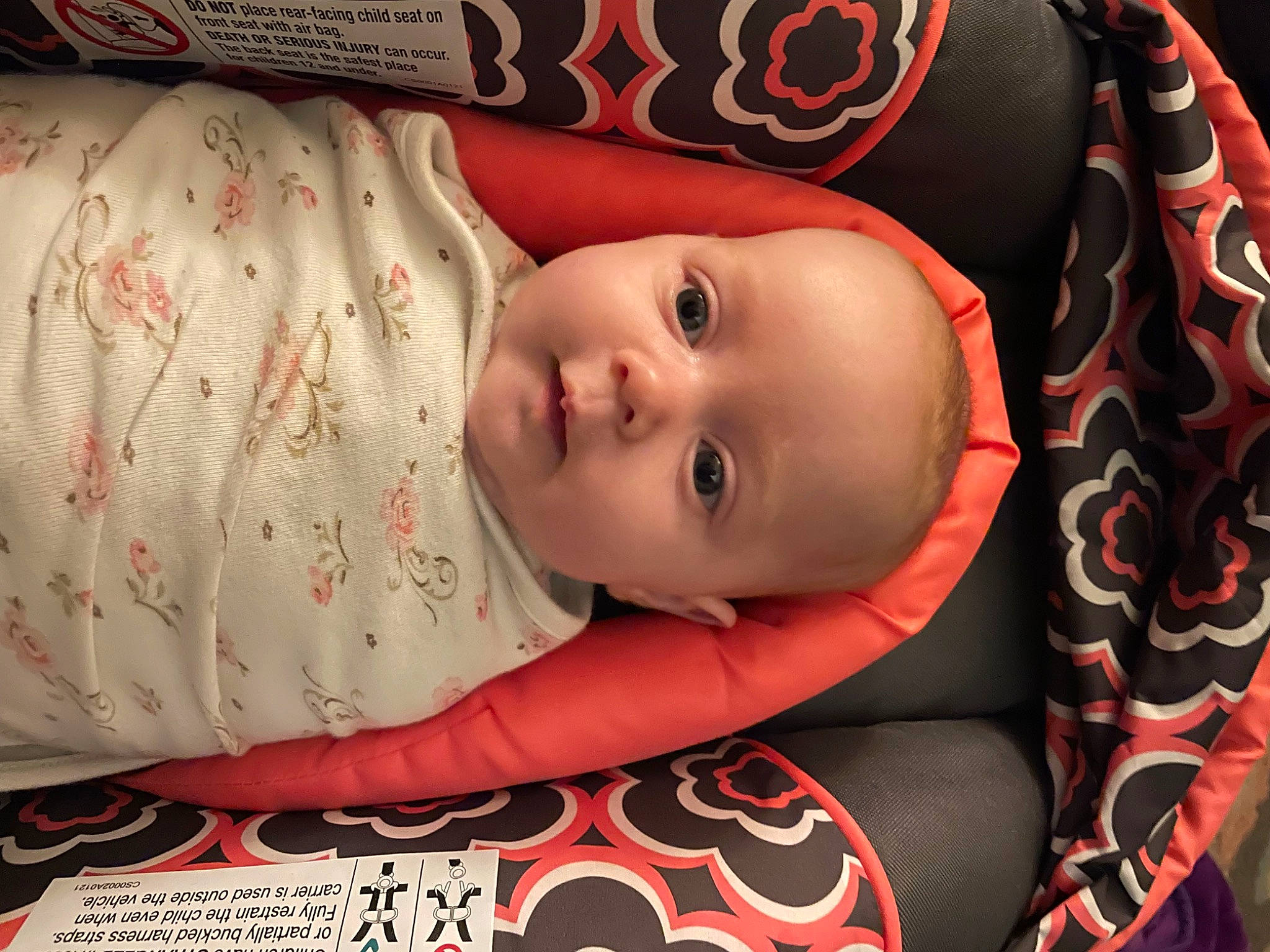 Olivia is registered to the contest to win money with this photo: baby, baby_products, baby_safety, baby_toddler_clothing, carmine, cheek, child, comfort, eye, eyelash, flash_photography, iris, lip, mouth, pattern, person, pink, red, skin, sleeve