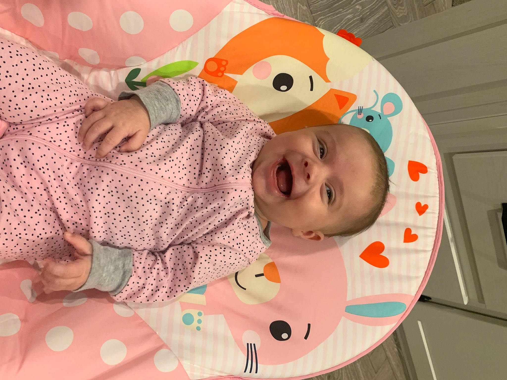 Sailor joined the competition — help win amazing prizes! baby, baby_products, baby_sleeping, baby_toddler_clothing, baby_toys, cheek, child, circle, comfort, fun, happy, linens, pattern, person, pink, play, room, skin, sleeve, smile