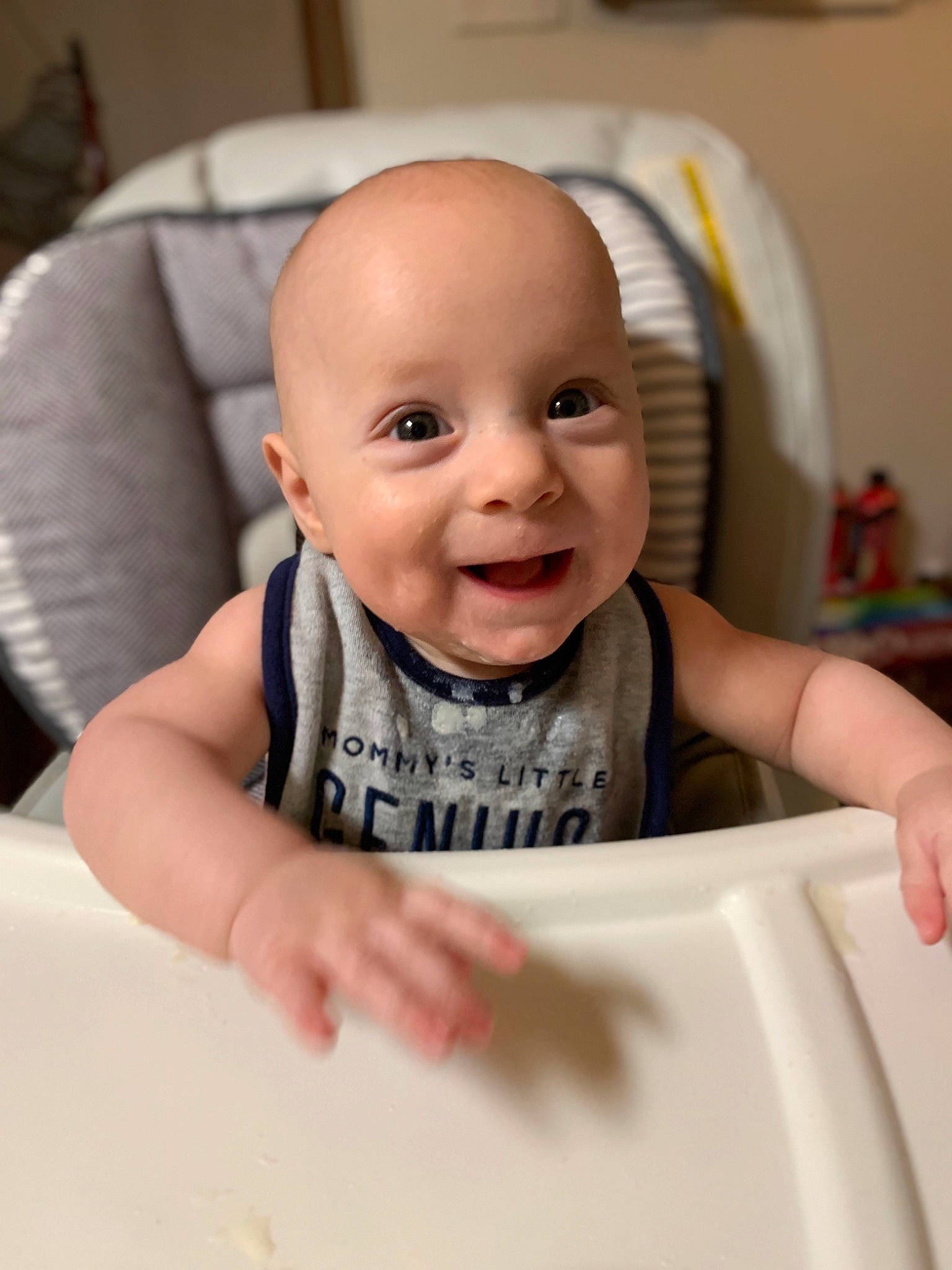 Cohen is registered to the contest to win money with this photo: baby, baby_products, baby_toddler_clothing, cheek, child, comfort, eyebrow, finger, gesture, happy, iris, lip, mouth, nose, person, skin, sleeve, smile, t_shirt, thumb