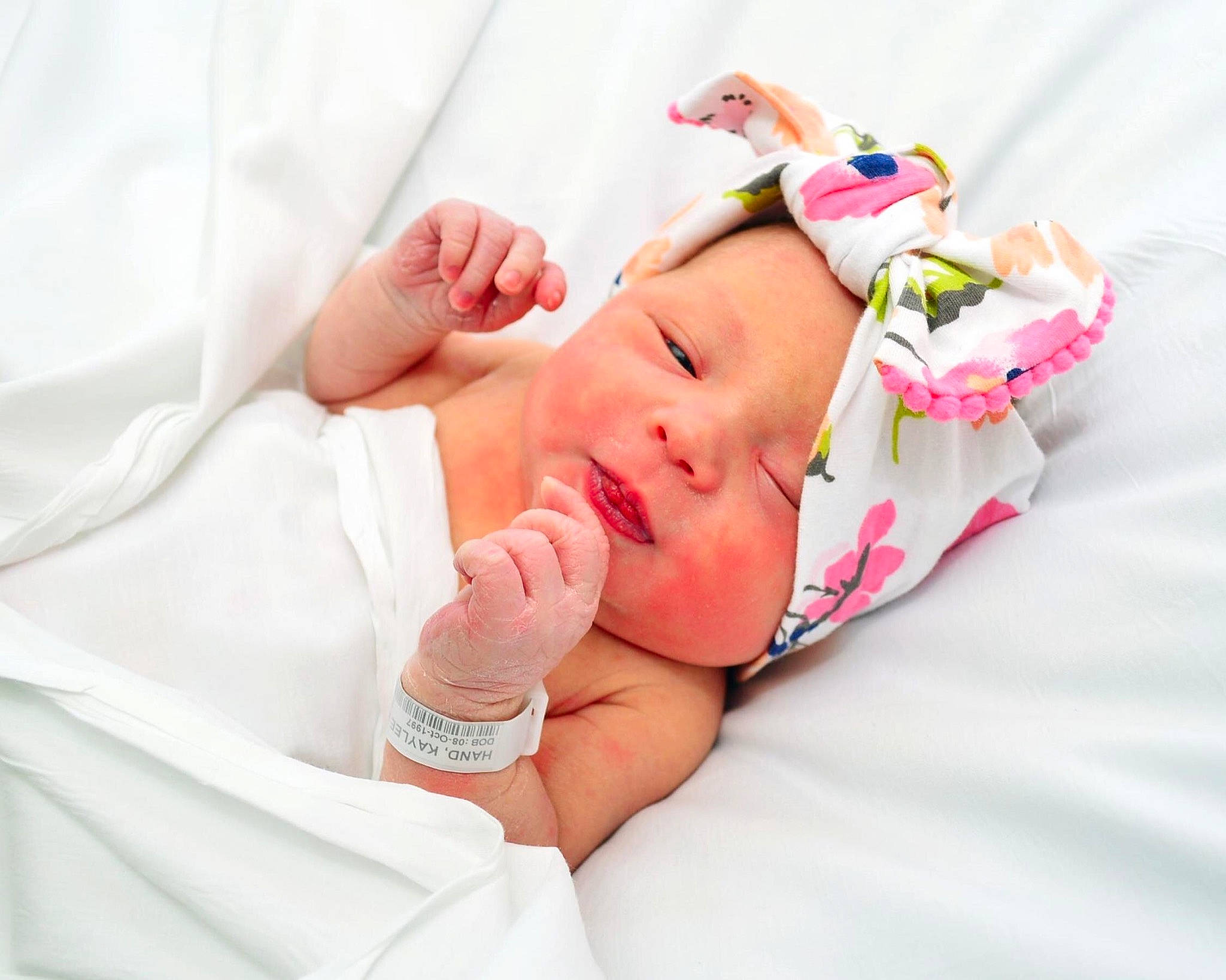 Presley is registered to the contest to win money with this photo: baby, baby_products, baby_sleeping, beauty, bedtime, birth, cheek, child, ear, hair_accessory, hand, headgear, nap, nose, person, photography, pink, product, skin, sleep