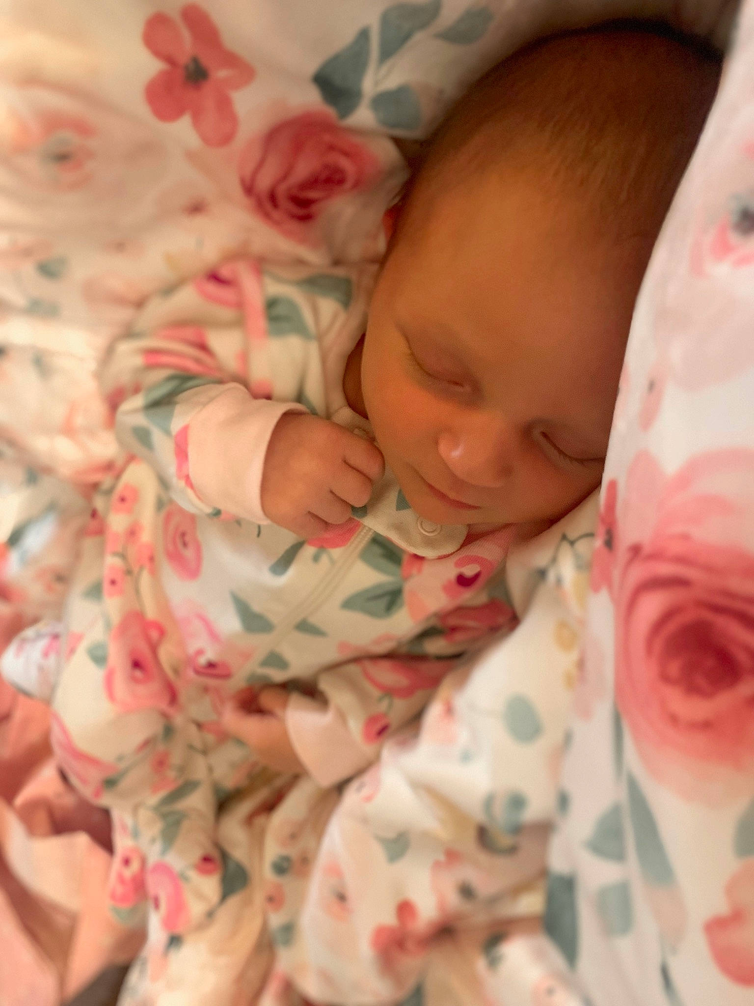 Henslee joined the competition — help win amazing prizes! baby, baby_toddler_clothing, cheek, chin, comfort, eye, face, facial_expression, finger, head, iris, linens, lip, mouth, nose, person, pink, skin, sleeve, textile