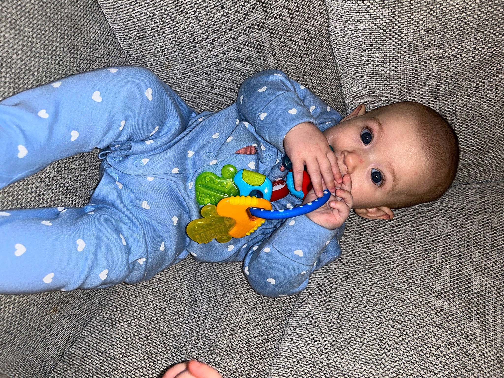 Ava joined the competition — help win amazing prizes! baby, baby_products, baby_toddler_clothing, baby_toys, child, comfort, electric_blue, flooring, foot, pattern, person, plastic, toddler