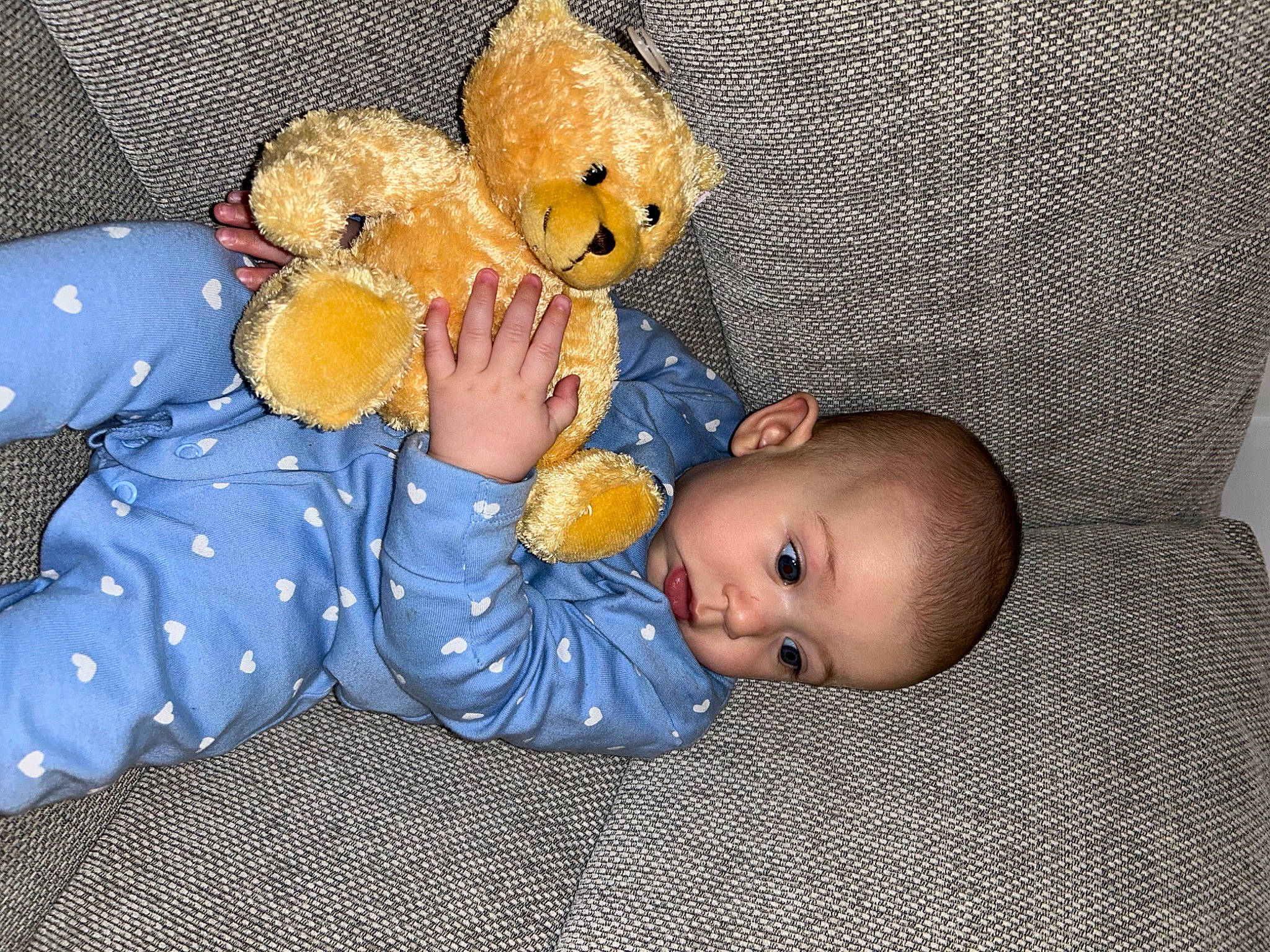 Ava is registered to the contest to win money with this photo: baby, baby_products, baby_safety, baby_sleeping, baby_toddler_clothing, baby_toys, bedtime, child, comfort, person, plush, room, sitting, sleep, stuffed_toy, teddy_bear, toddler, toy