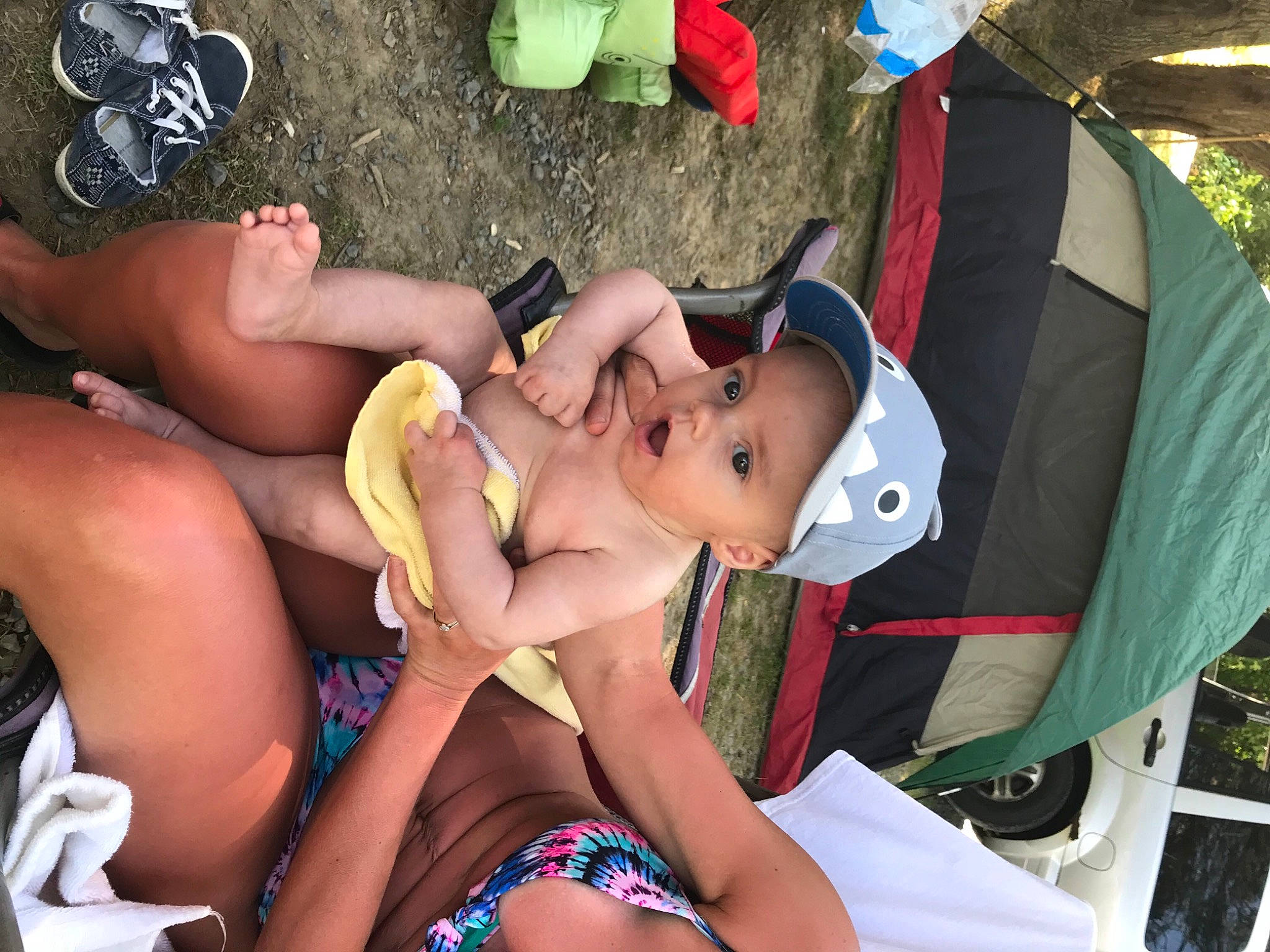 Bellamy is registered to the contest to win money with this photo: abdomen, beauty, black_hair, brassiere, chest, foot, fun, happy, hat, headgear, headwear, human_leg, lap, leisure, mouth, nail, people, person, photograph, surprise