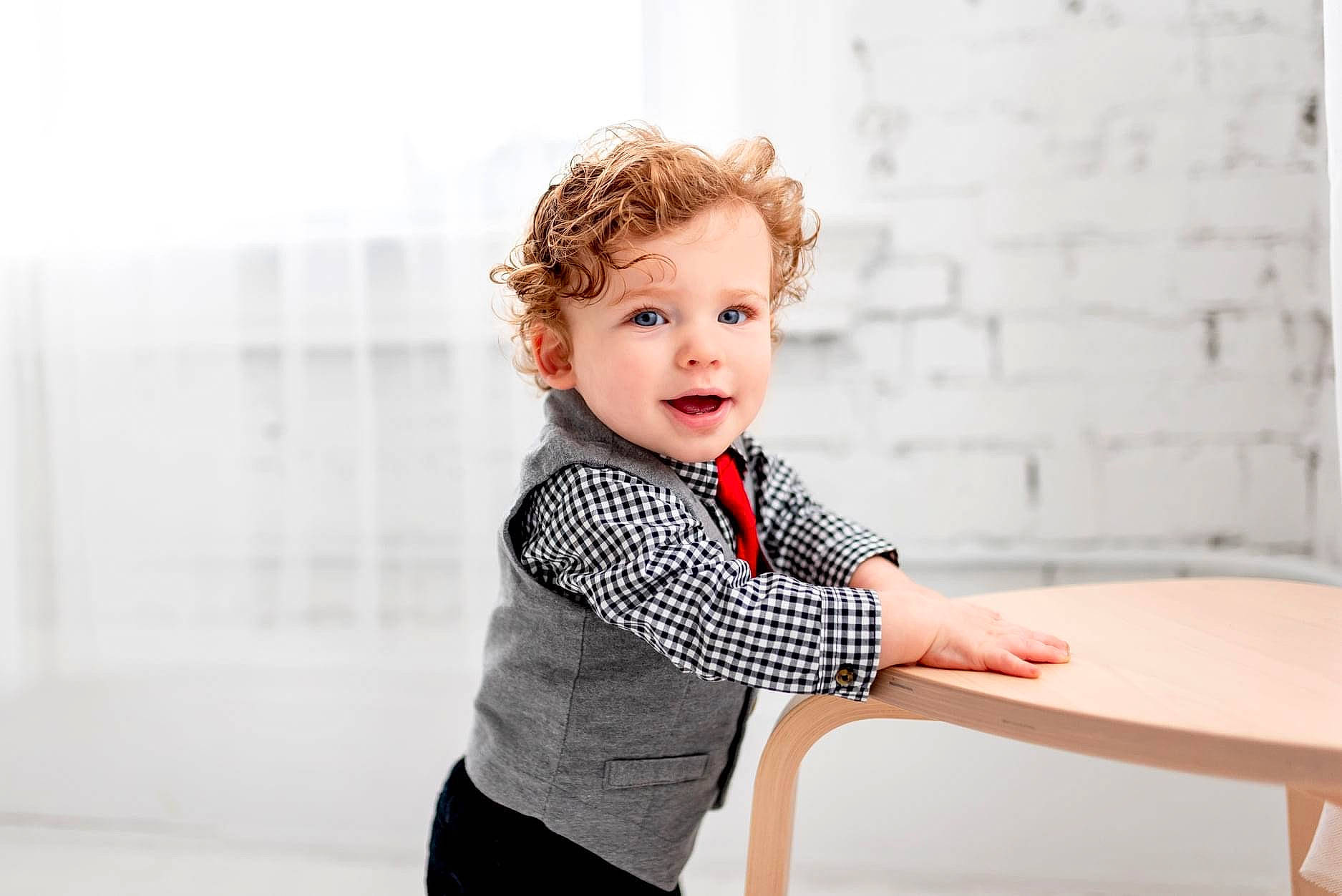 Terry is registered to the contest to win money with this photo: arm, baby, baby_toddler_clothing, chair, child, clothing, collar, dress_shirt, flash_photography, gesture, hairstyle, happy, person, sitting, sleeve, smile, t_shirt, table, tie, toddler