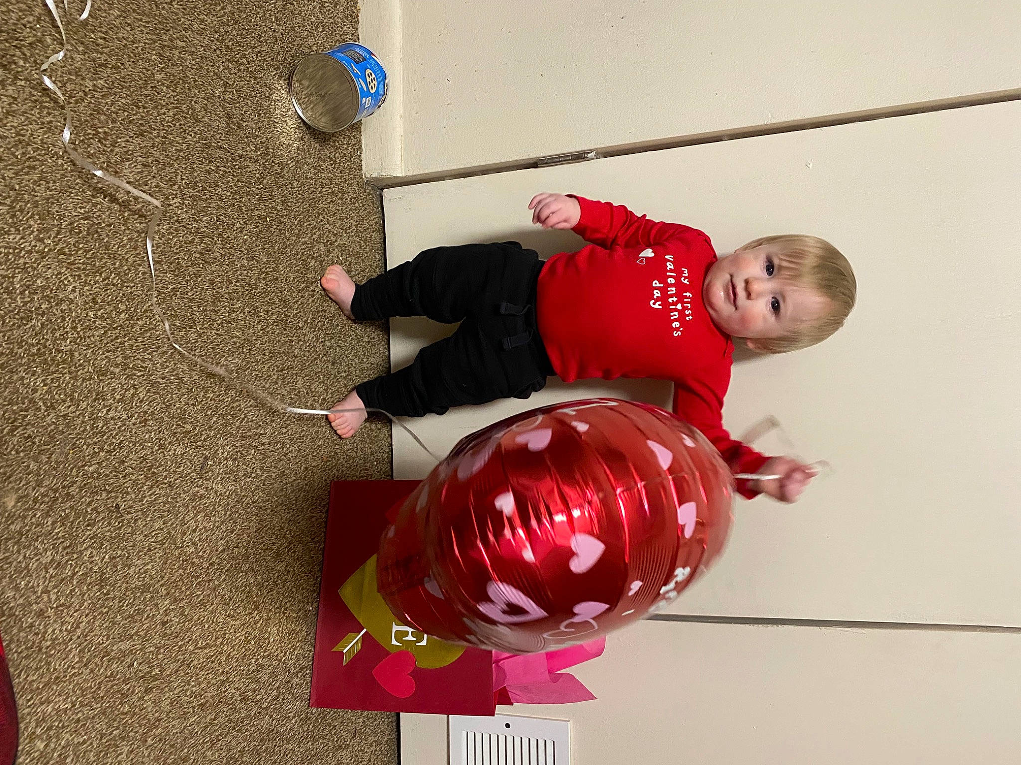 Malachai is registered to the contest to win money with this photo: ball, carmine, child, concrete, fun, happy, person, play, sports_toy, toddler