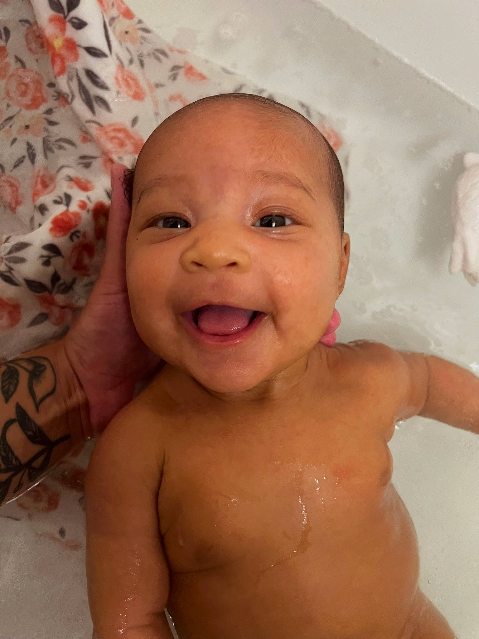 Avani joined the competition — help win amazing prizes! baby, baby_bathing, bathroom, cheek, eye, eyebrow, facial_expression, fluid, forehead, hair, happy, jaw, lip, mouth, muscle, neck, nose, person, skin, smile