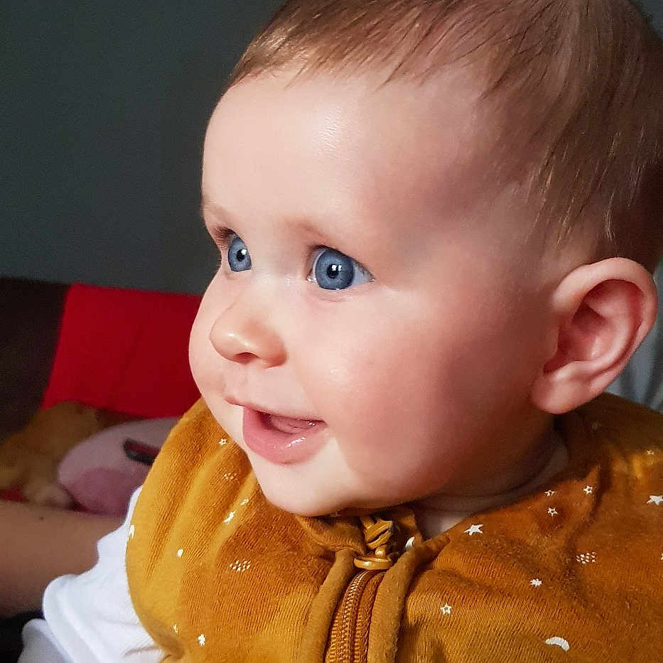 Manon a rejoint le concours — aidez-le/la à gagner de superbes lots ! baby, bodypart, clothing, cream, dessert, face, finger, food, hand, happy, head, icing, knitwear, person, photography, portrait, sitting, smile, sweater, sweets