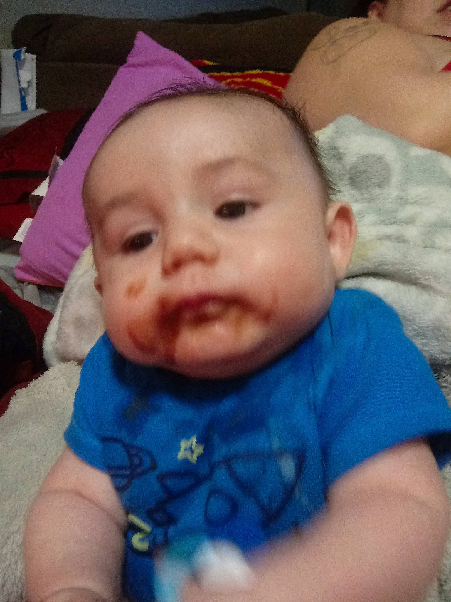 Kevin is registered to the contest to win money with this photo: baby, baby_making_funny_faces, cheek, child, chin, eye, eyebrow, face, facial_expression, forehead, head, iris, lip, mouth, nose, person, skin, smile, toddler