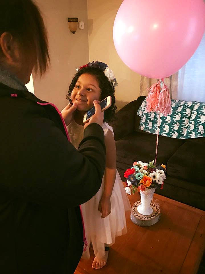 Seraphina is registered to the contest to win money with this photo: balloon, ceremony, dress, event, happy, joy, party, party_supply, person, pink, wedding