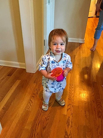 Colette joined the competition — help win amazing prizes! baby, baby_toddler_clothing, child, floor, flooring, hardwood, home, laminate_flooring, leg, mammal, nightwear, pattern, person, play, product, standing, toddler, varnish, wood, wood_flooring